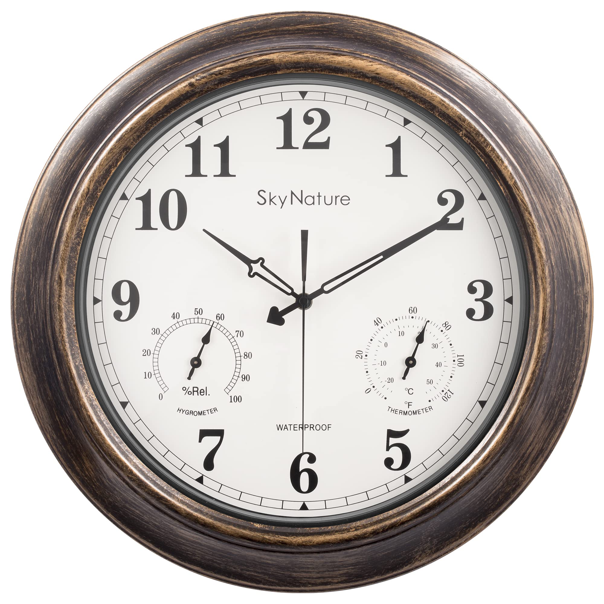 **18 Inch Large Indoor Outdoor Wall Clock - Waterproof, Silent Metal Clock with Temperature & Humidity Display - Perfect for Garden, Patio, Pool, Fence & Home Decor**