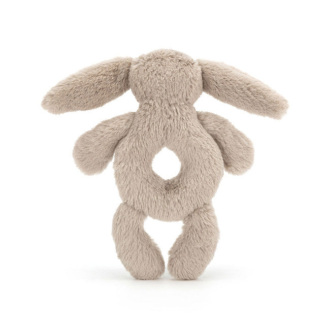 Adorable Bashful Bunny Baby Ring Rattle - Soft Teether Toy for Newborns & Infants - Perfect for Soothing, Playtime & Early Learning Development