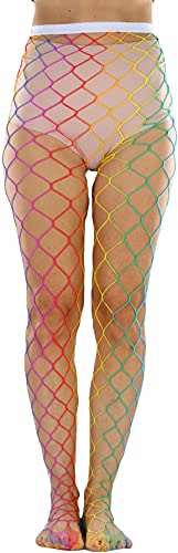 Large Diamond Fence Net - Bright Rainbow