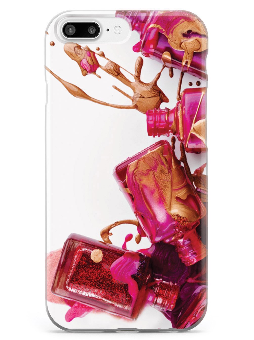 Inspired Cases - Shockproof & Anti-Slip iPhone 8 Plus Case with 3D Textured Design - Nail Polish Splash Pattern Protective Cover for Apple iPhone 8 Plus (2017 Model) - Perfect for Daily Use, Work & Outdoor Activities