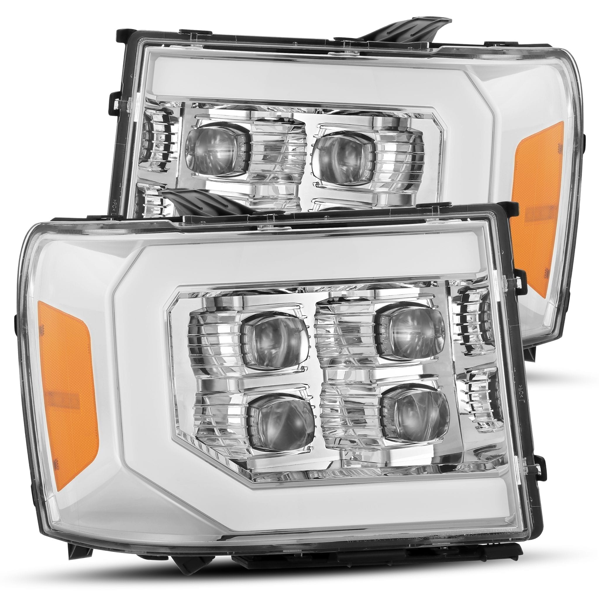 2007-2013 GMC Sierra NOVA Series LED Projector Headlights - Chrome Housing - Alpha Rex 880607 - Upgrade Your Truck Lighting for Night Driving & Off-Road Adventures