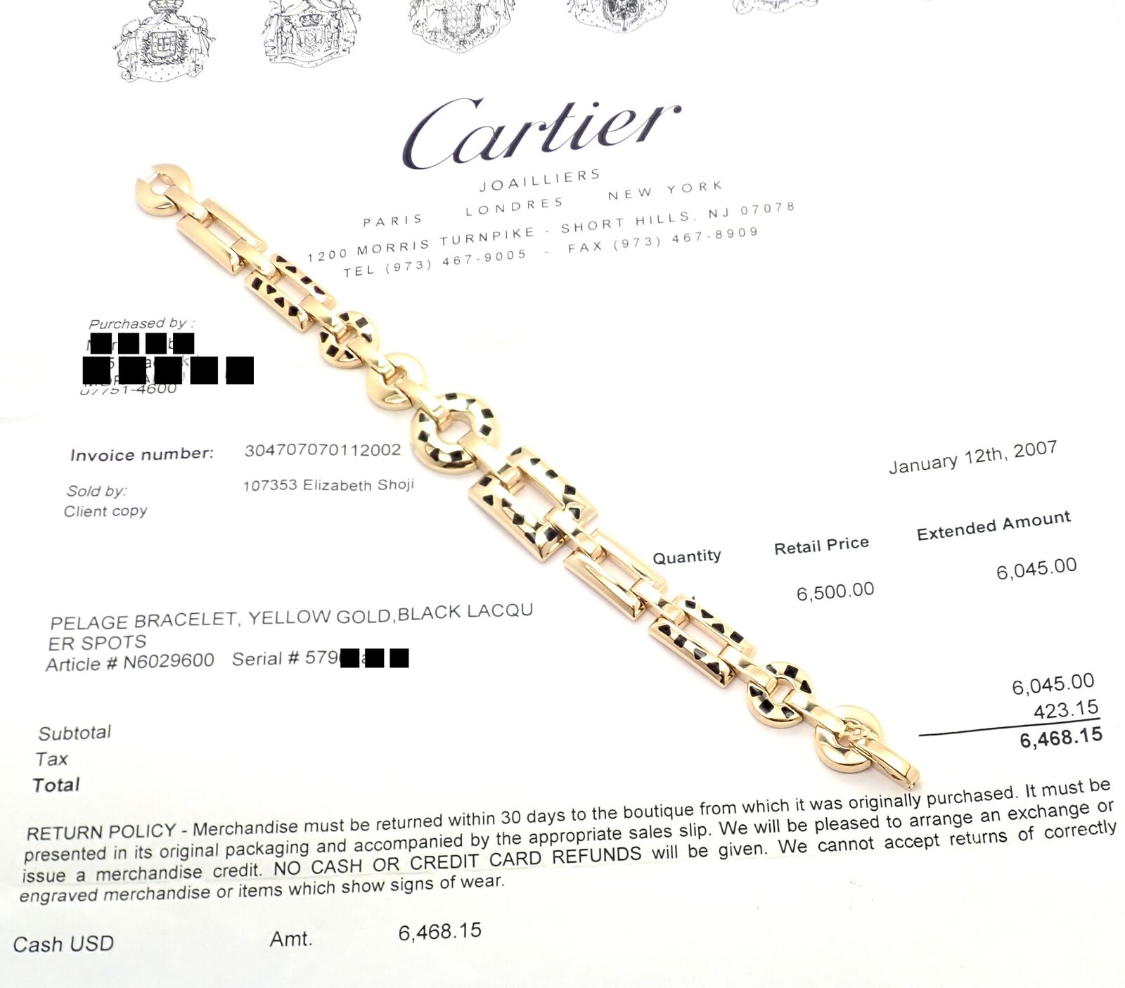 Authentic Cartier Panthere 18K Gold Black Lacquer Spot Link Bracelet | Luxury Jewelry for Women | Perfect for Gifts, Parties & Special Occasions