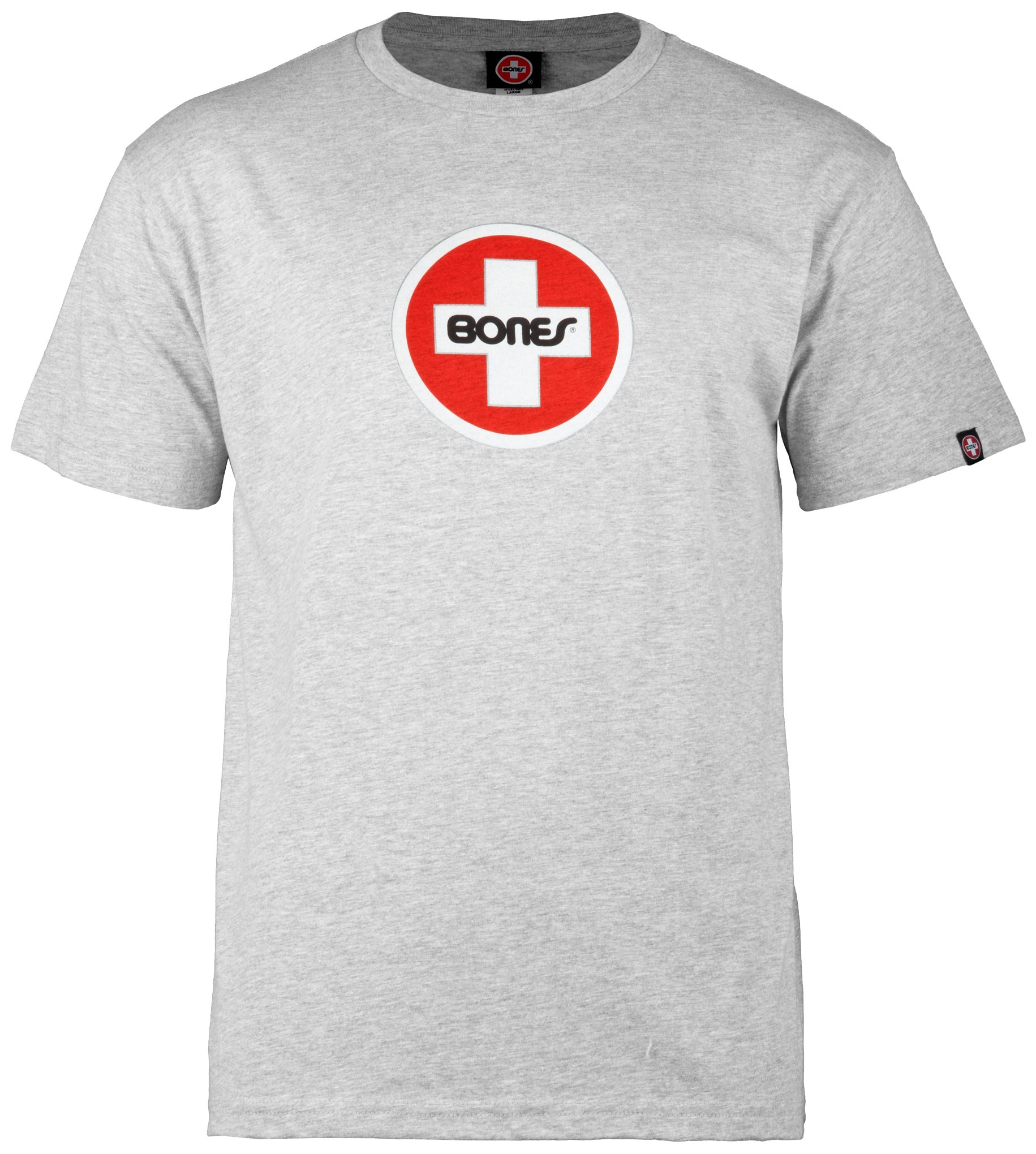 Bones Bearings Swiss Circle Logo Heather Gray T-Shirt - Premium Skateboarding & Streetwear Apparel for Men & Women - Perfect for Casual Wear, Skate Sessions, and Urban Fashion
