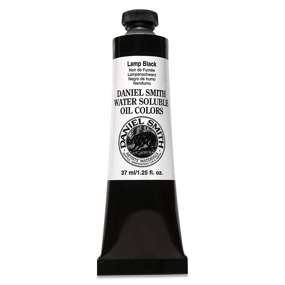 Daniel Smith 284390013 Water Soluble Oil Paint Tube - 37ml Lamp Black Professional Artist Paint for Canvas, Watercolor & Oil Painting Techniques