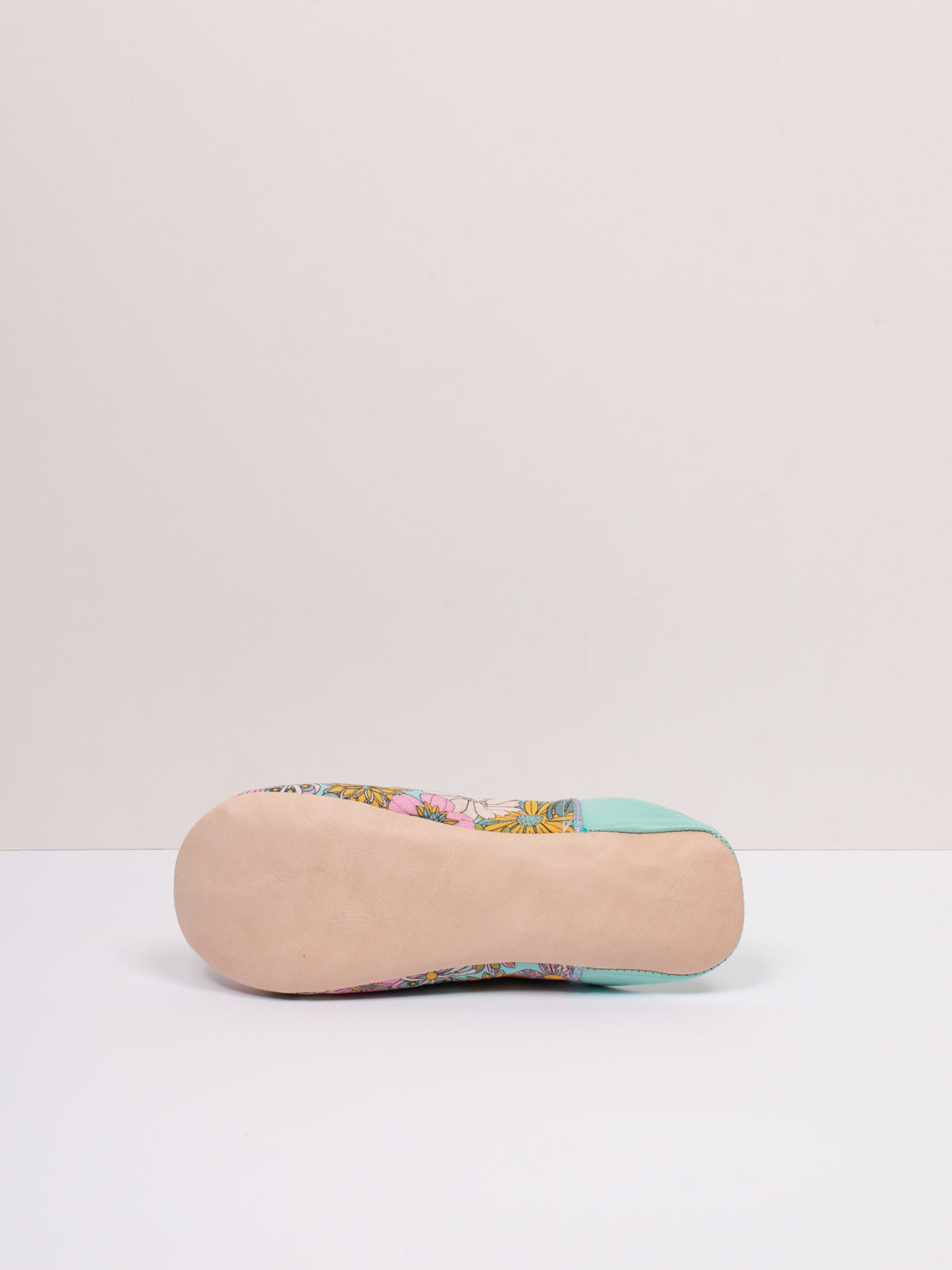 Margot Floral Babouche Slippers for Women - Soft Duck Egg Blue Moroccan Style House Shoes | Perfect for Home, Lounge & Indoor Comfort