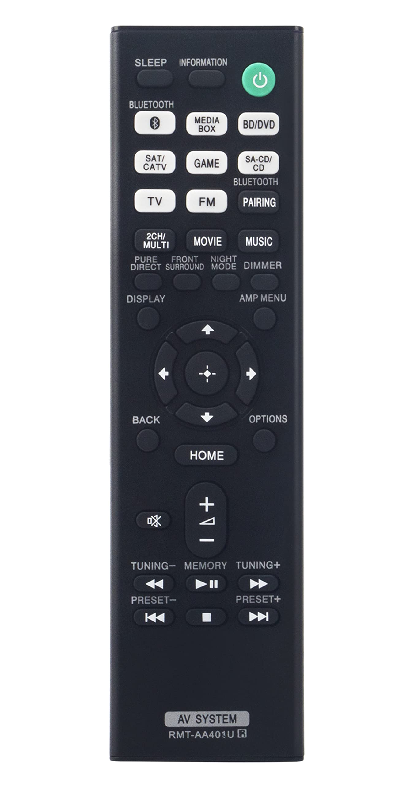 AULCMEET RMT-AA401U Replacement Remote Control Compatible with Sony STR-DH790/STR-DH590/STR-DH401U AV Receiver - Perfect for Home Theater System & Audio Video Setup