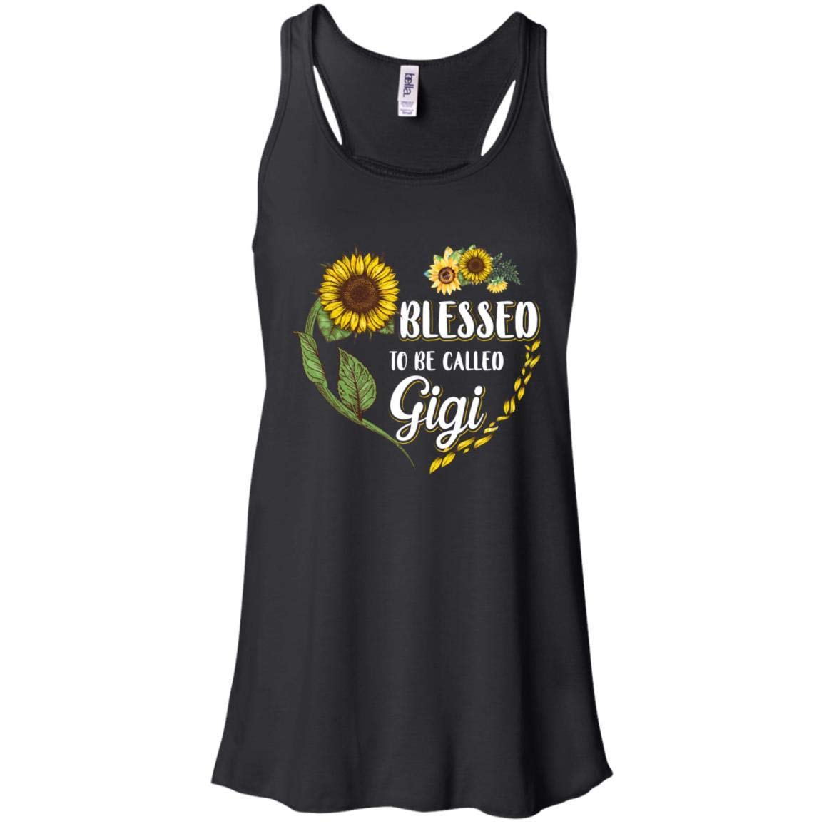 Blessed to Be Called Gigi Sunflower Women's Flowy Racerback Tank Top - Comfortable Summer Casual Wear for Beach, Church, or Family Gatherings
