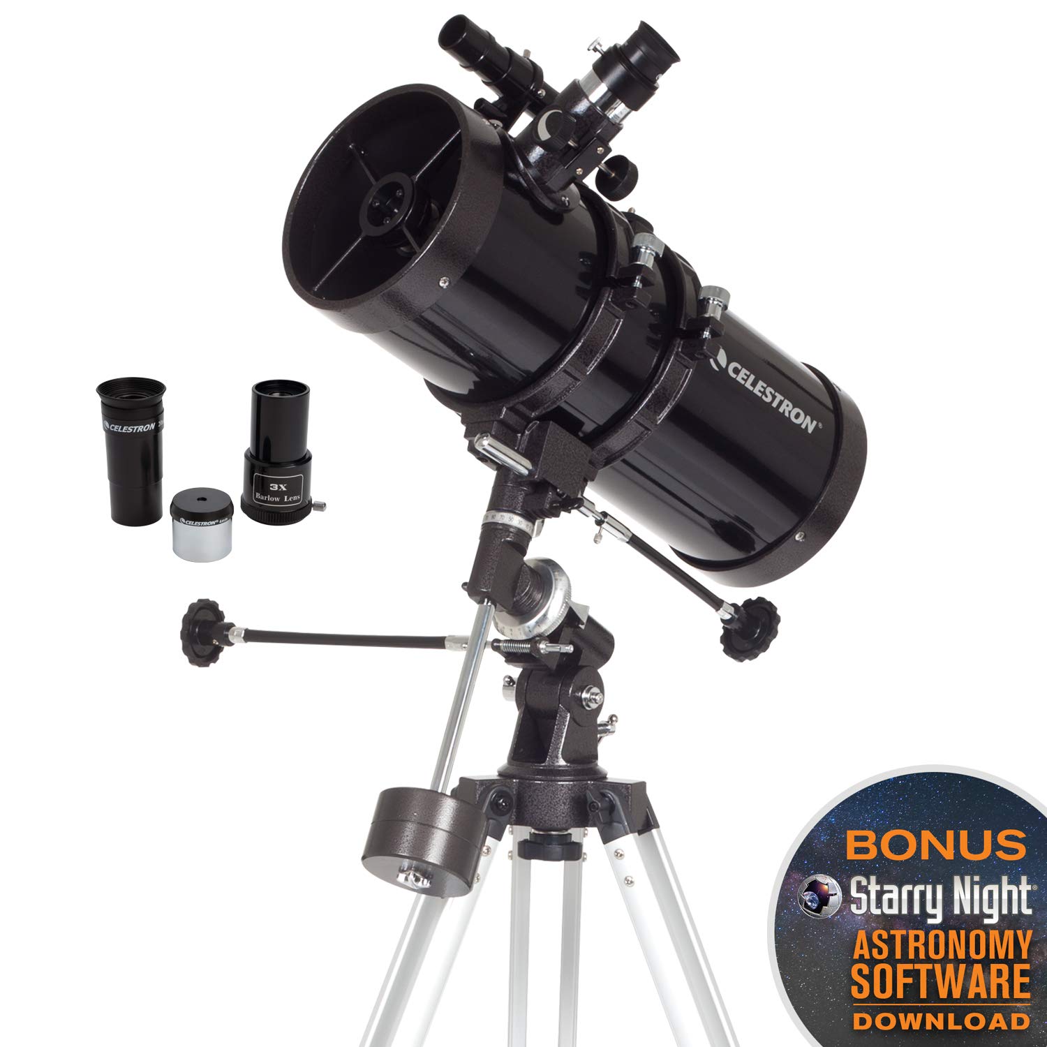Celestron PowerSeeker 127EQ Telescope with Smartphone Adapter & Moon Filter - Astronomy Telescope for Beginners, Lunar Observation & Astrophotography - Perfect for Stargazing, Moon Photography & Backyard Astronomy