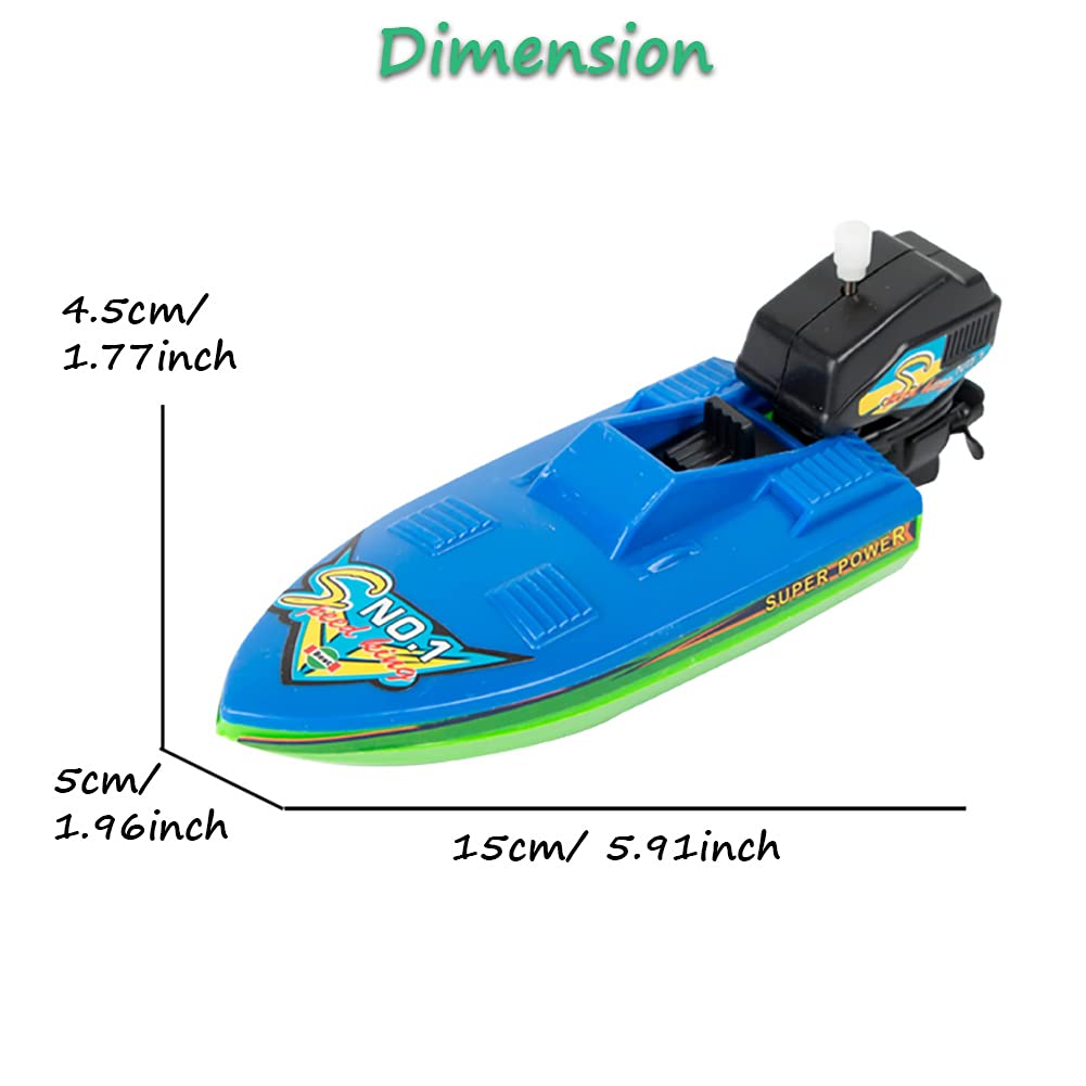 Wind-up Speed Boat Toy - Fast Clockwork Yacht, Bathtub & Pool Fun for Kids, Perfect Bath Time and Outdoor Water Play