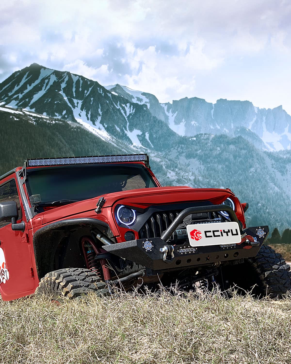 2007-2018 Jeep Wrangler JK Front Bumper with Winch Plate & Fog Light Holes | Heavy Duty Off-Road Protection for Rock Crawling & Trail Adventures