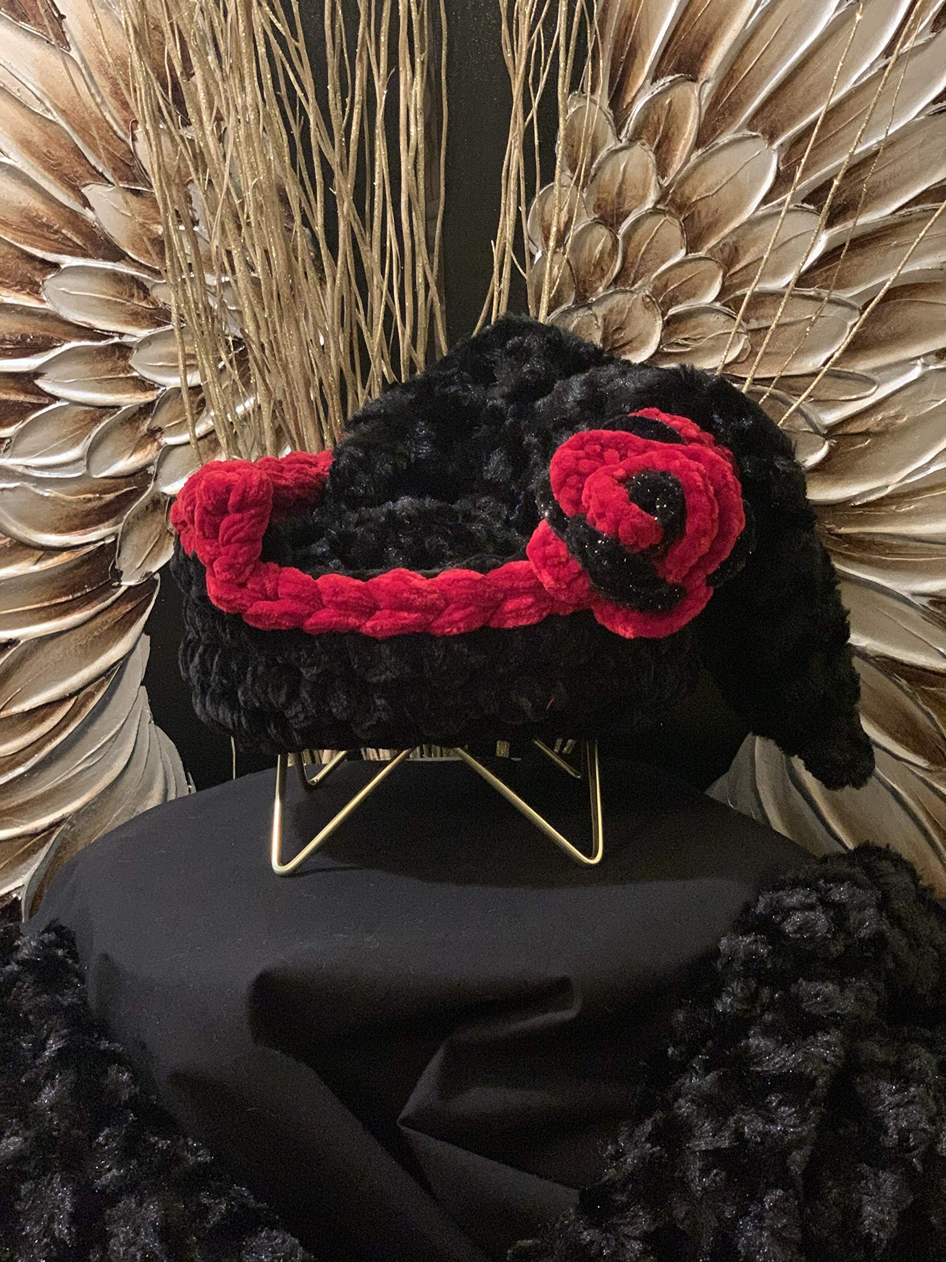 LuxuryPup Crochet Pet Bed - Soft & Cozy Handmade Dog Bed for Small, Medium & Large Dogs - Perfect for Indoor & Outdoor Use, Pet Crate & Travel
