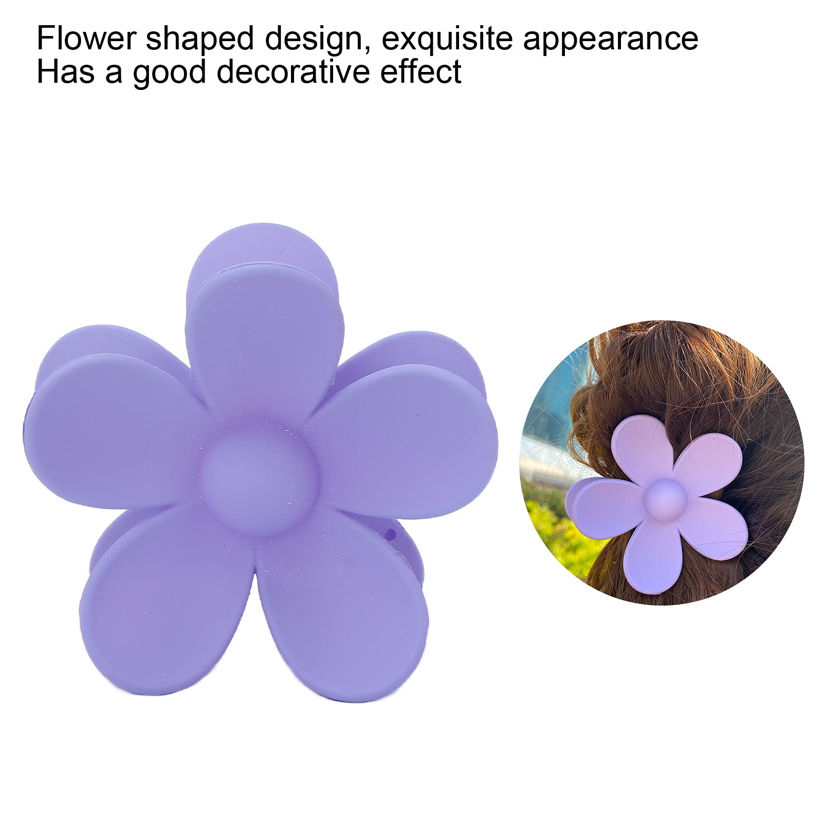 Exquisite Flower Shape Hair Claw Clips for Women & Girls - Plastic Jaw Clip with Double Lock Teeth, Light Purple Hair Accessories | Perfect for Parties, Weddings & Everyday Styling