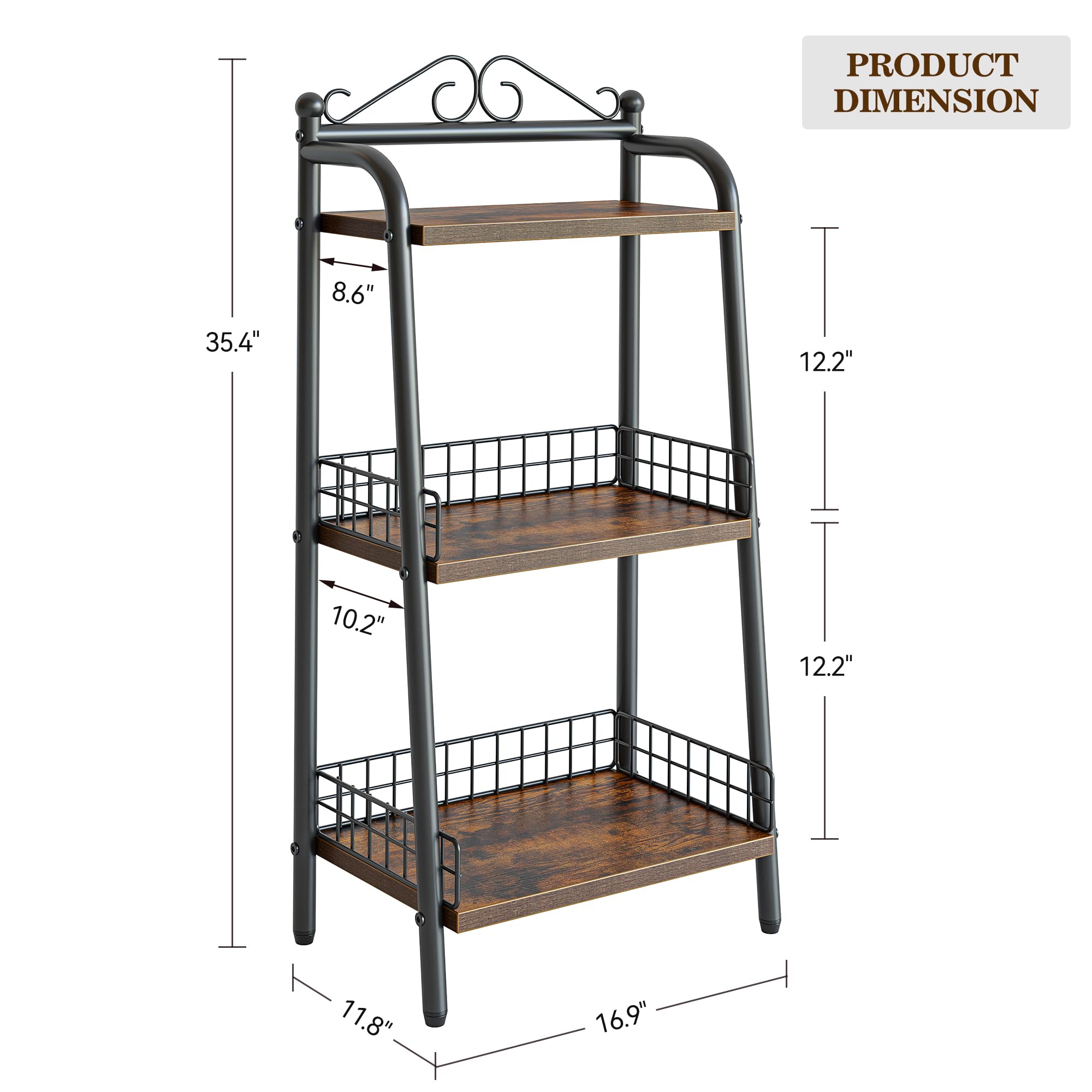 GARVEE 3-Tier Bathroom Ladder Shelf - Freestanding Storage Organizer for Small Spaces - Perfect for Bathroom, Living Room, Balcony & Kitchen - Space-Saving Home Decor Solution