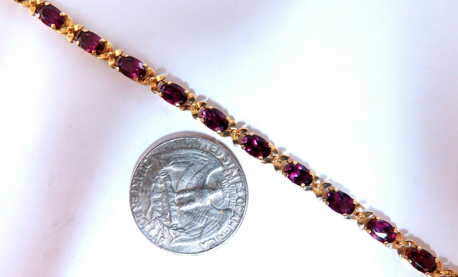 5.50ct Natural Rhodolite Garnet Bracelet in 14K Gold - Elegant Jewelry Gift for Women, Perfect for Weddings, Anniversaries & Special Occasions