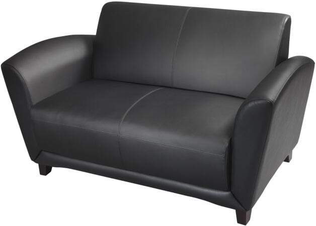 Premium Safco Mayline Santa Cruz Italian Leather Settee [VCC2] - Luxurious Office Sofa for Executive Waiting Rooms & Reception Areas