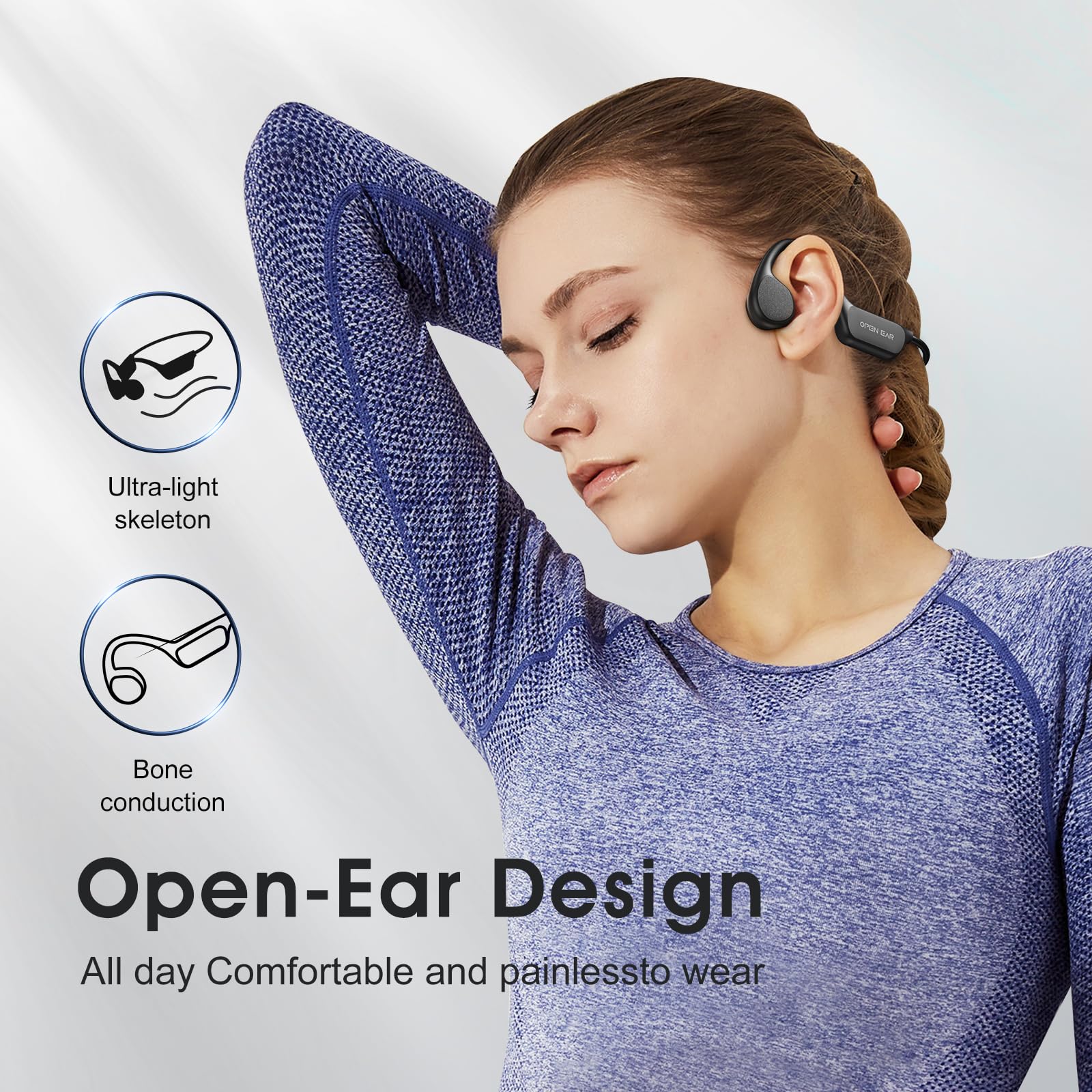 Bone Conduction Headphones for Swimming - IP68 Waterproof Wireless Bluetooth 5.3 Headset with 32GB MP3 Player | Open Ear Sports Earphones for Swimming, Running, Cycling & Driving | Perfect for Pool Workouts, Gym Training & Outdoor Activities