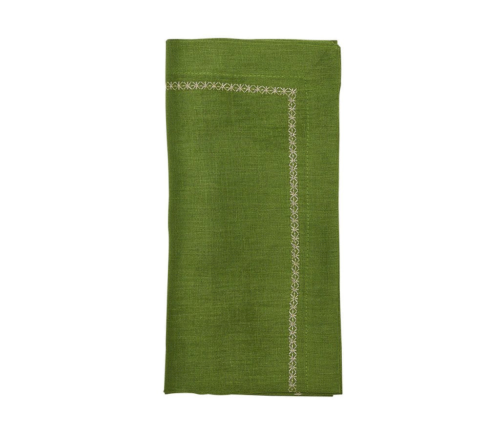 Premium Green Classic Napkins Set of 4 - Elegant Cotton Table Linens for Dinner Parties, Weddings & Holiday Decor