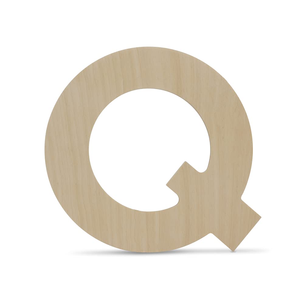 12 Inch Wooden Letter Q Cutouts - Pack of 10 for Wall Decor, Home Decor, Crafts & Party Decorations | Perfect for DIY Projects, Baby Showers & Wedding Decor by Woodpeckers