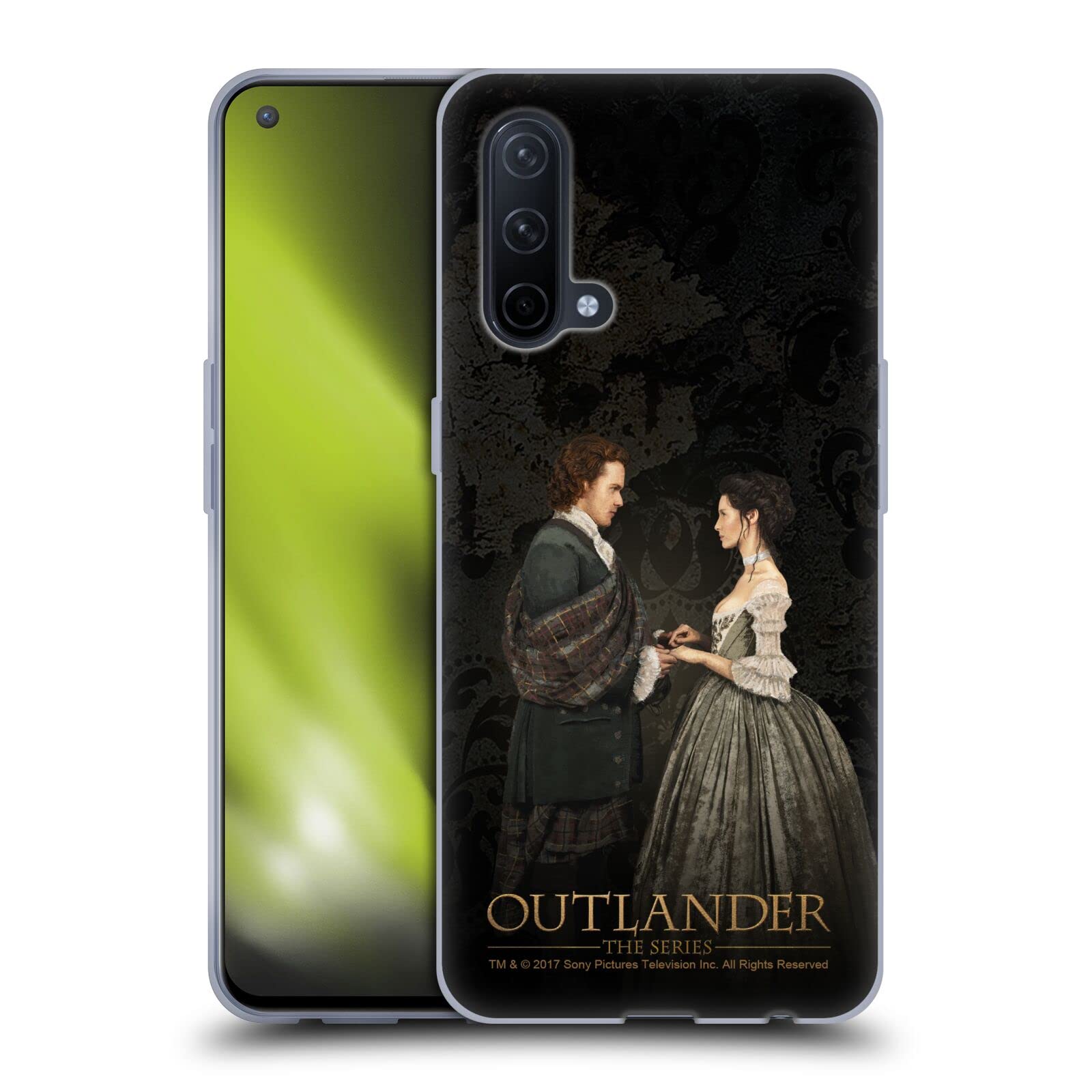 Outlander Claire & Jamie Painting Portraits Soft Gel Case for OnePlus Nord CE 5G - Officially Licensed by Head Case Designs, Perfect for Fans & Daily Use