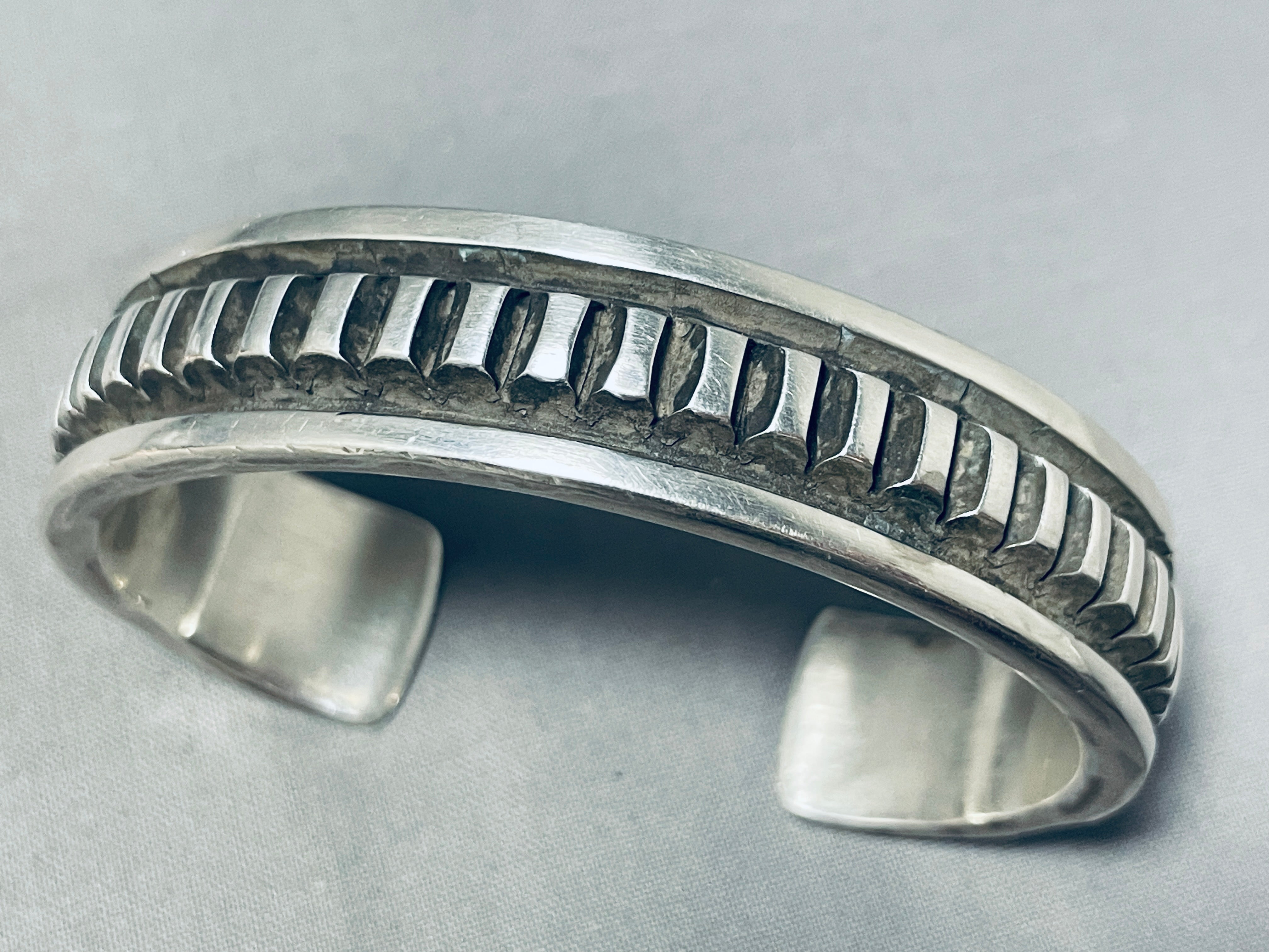 Authentic Navajo Sterling Silver Bear Cuff Bracelet - 104 Grams Heavy Duty Handmade Jewelry for Women & Men - Perfect for Boho, Western & Native American Fashion