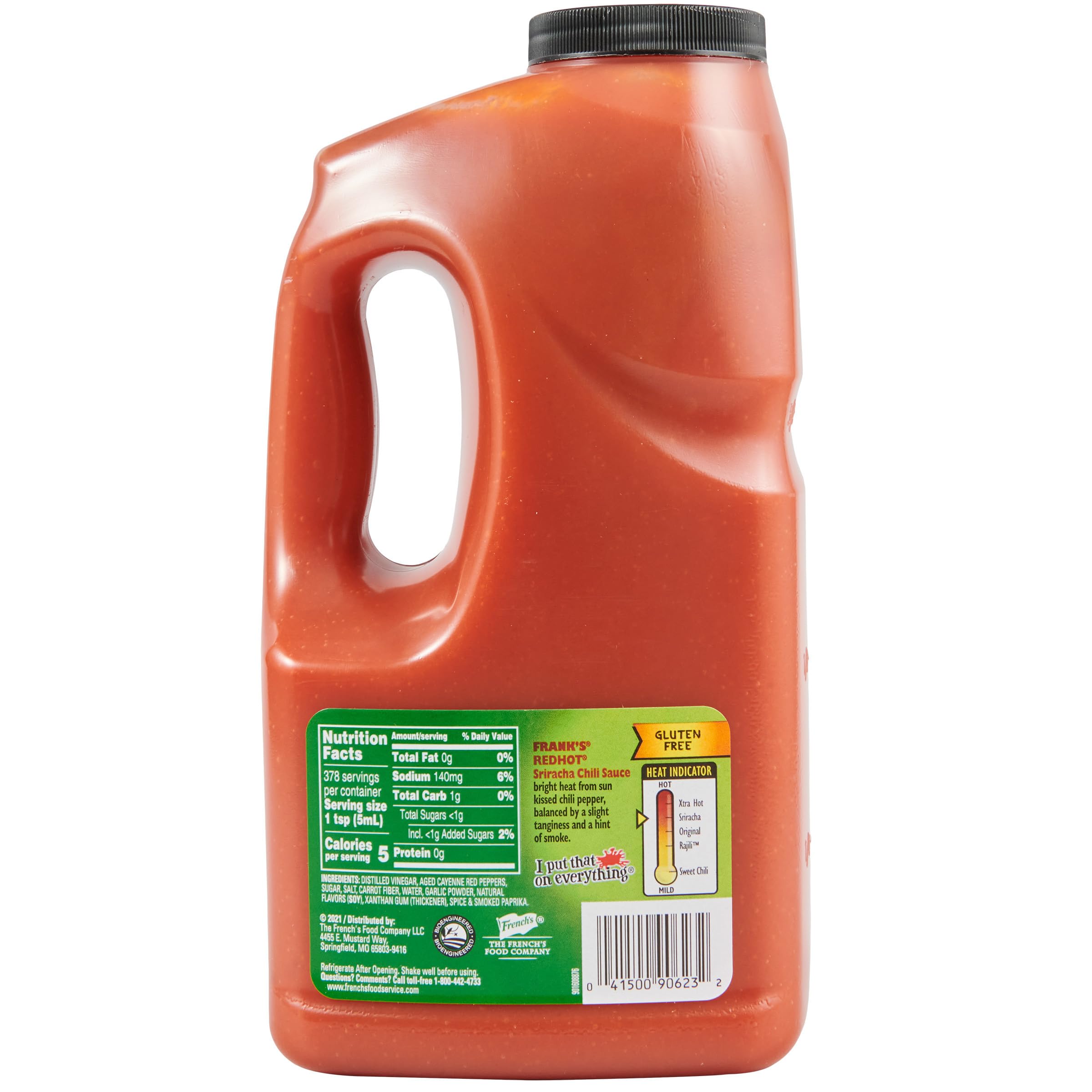 Frank's RedHot Sriracha Chili Sauce - 0.5 Gallon Jug | Spicy Hot Sauce for Wings, Pizza, Ribs, Burgers | Perfect for Cooking, Grilling & Party Snacks | Made with Premium Chili Peppers