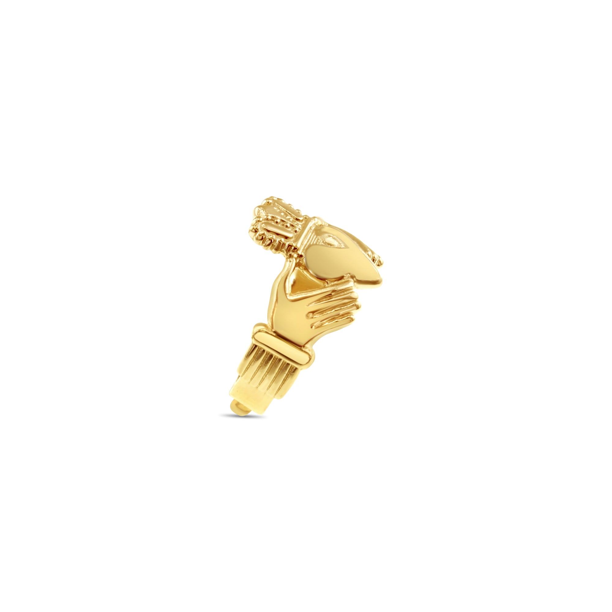 Authentic Irish Claddagh Ring in 14K Yellow Gold - Celtic Love Friendship Loyalty Wedding Band for Women & Men - Perfect for Engagement, Anniversary & St. Patrick's Day Gifts