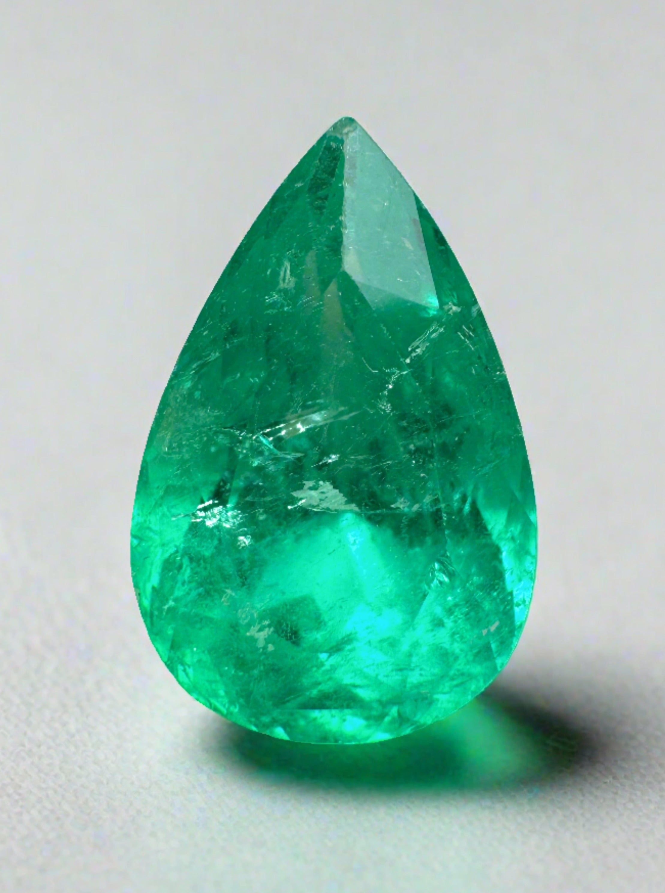 6.28 Carat Natural Muzo Green Colombian Emerald Pear Cut Loose Gemstone for Jewelry Making - Engagement Rings, Necklaces & Earrings