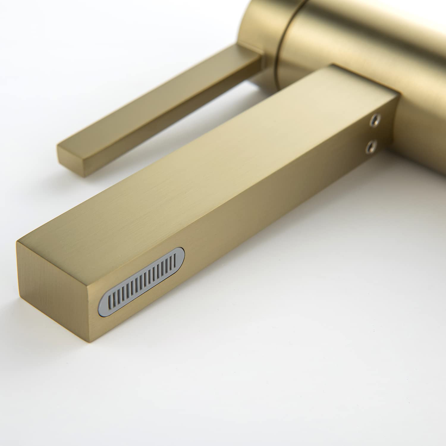 Single Handle Bathroom Sink Faucet with Drain Assembly - Brushed Gold Finish for 1-3 Hole 4 Inch Sinks | Perfect for Modern Vanities, Guest Bathrooms & Powder Rooms