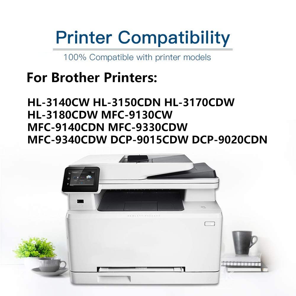 High Capacity 8-Pack (2BK+2C+2Y+2M) Replacement Toner Cartridge for Brother HL-3140CW Laser Printer - Compatible with TN221/TN225 Series (TN-221BK/TN-225C/TN-225Y/TN-225M) - Ideal for Office Printing & High Volume Documents