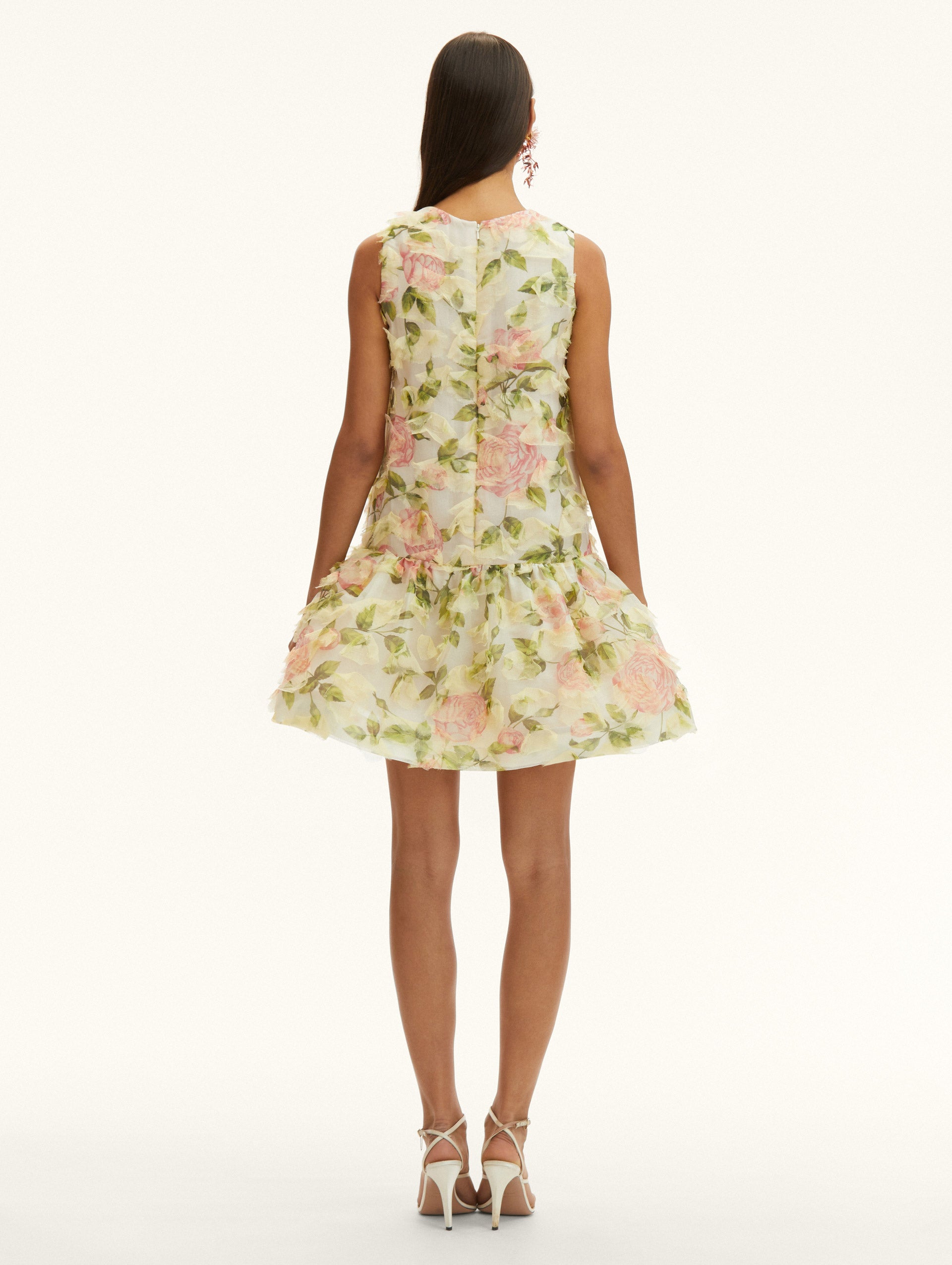 English Rose Fil Coupé Floral Summer Dress - Elegant Women's Midi Dress for Garden Parties, Weddings & Date Nights