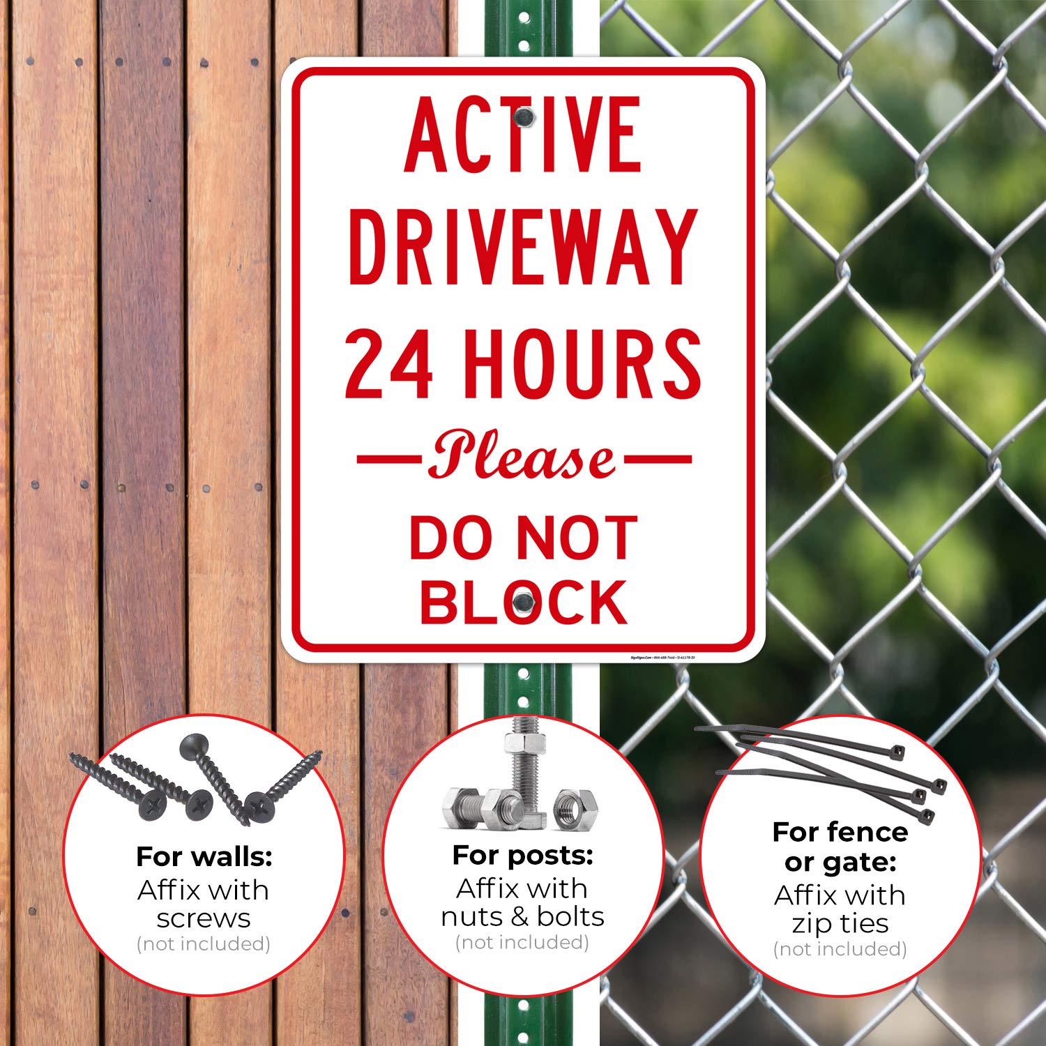 No Parking Sign - 24x30 Inches, Rust-Free .063 Aluminum, Fade Resistant for Driveway & Private Property - Easy Mounting, Indoor/Outdoor Use - Made in USA - Perfect for Residential Driveways, Commercial Entrances & Restricted Areas