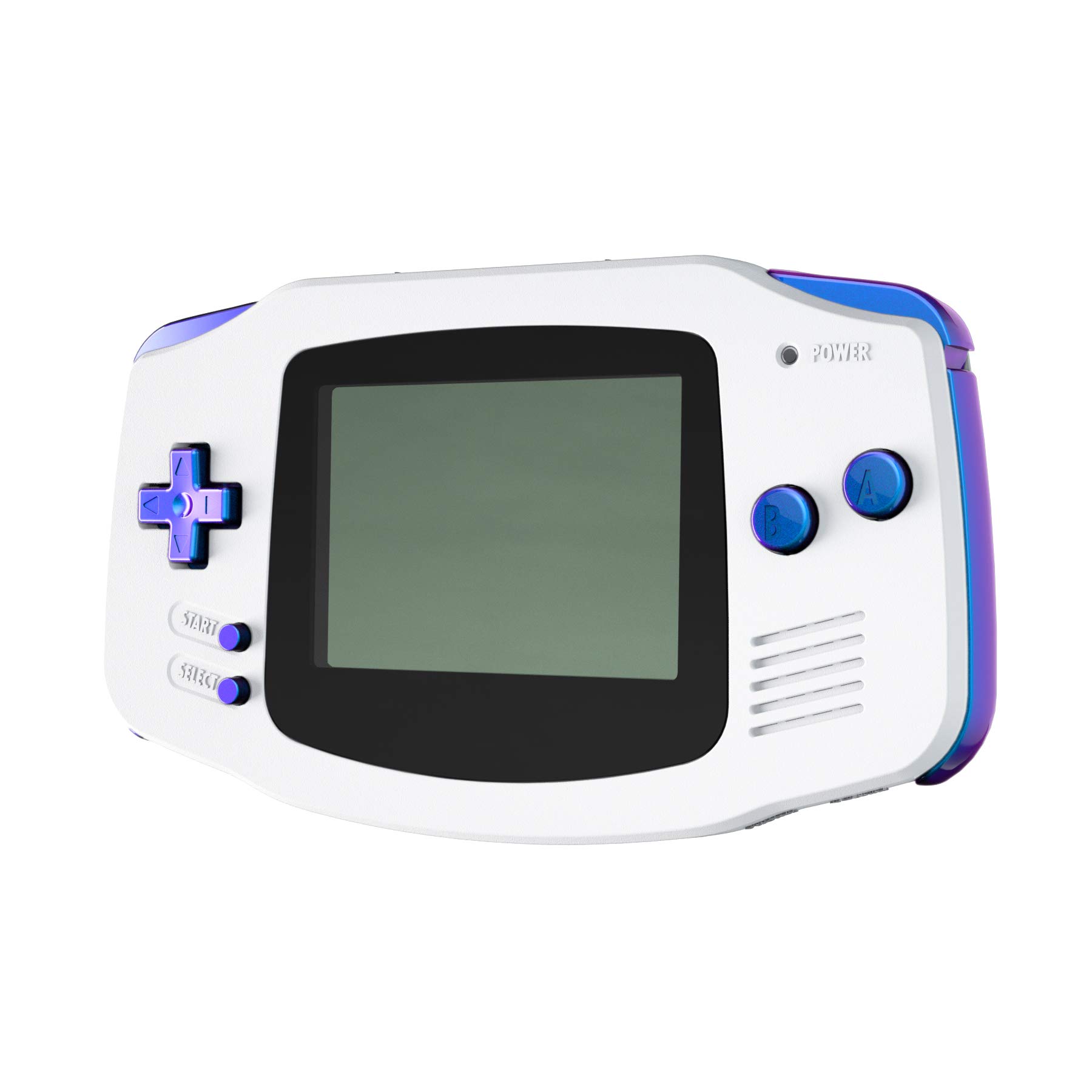 eXtremeRate Glossy Button Replacement Kit for Gameboy Advance (GBA) Console - DIY A/B/L/R, Start/Select/Power & D-Pad Buttons Compatible with Nintendo GBA (Purple/Blue) - Perfect for Gaming Enthusiasts & Console Modders