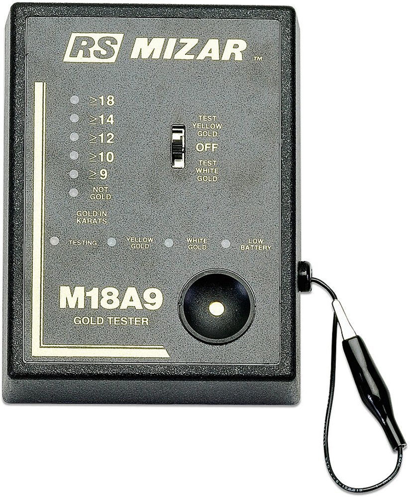 RS Mizar M-18-A9 Digital Gold Tester - Precious Metal Karat Purity Analyzer for Jewelry, Coins & Bullion - Professional Gold Testing Kit for Pawn Shops, Jewelers & Collectors
