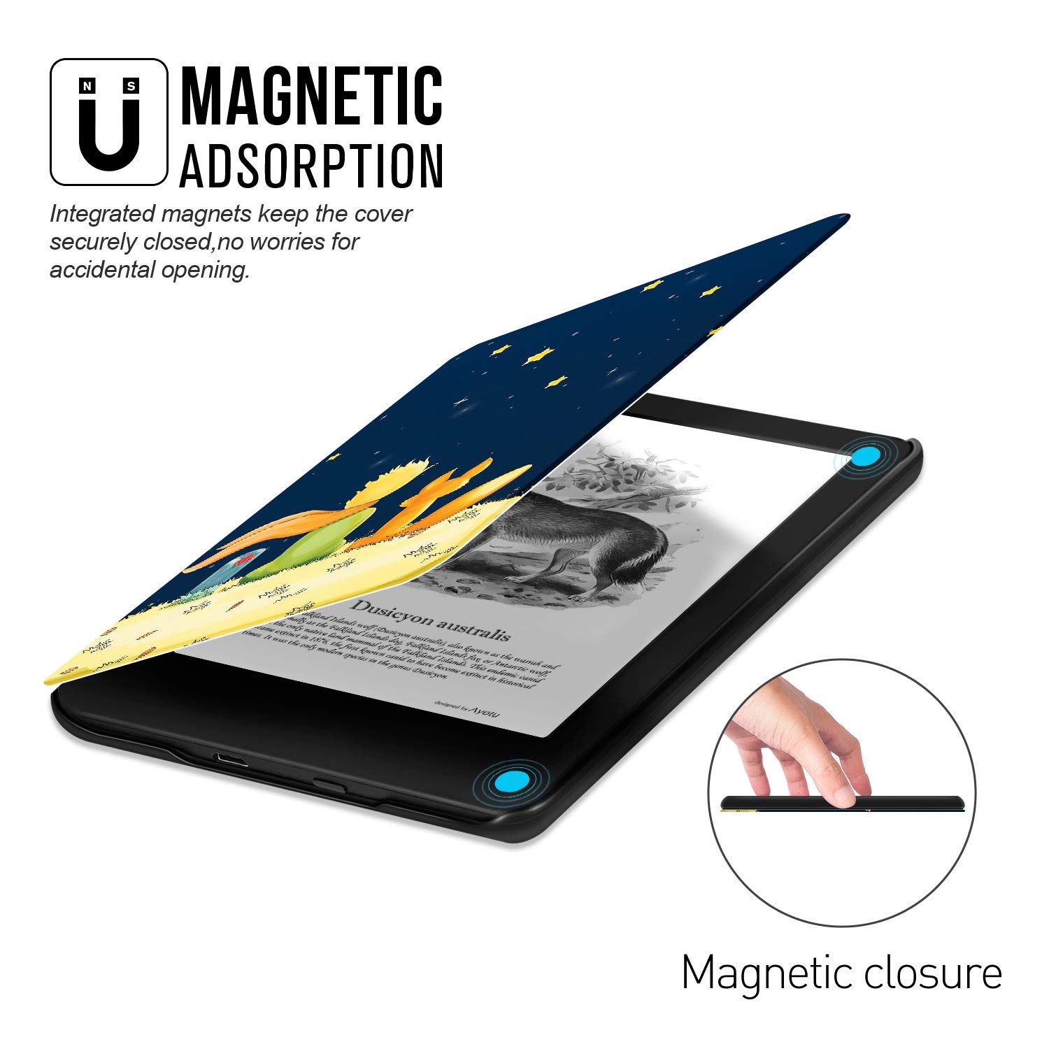 Ayotu Slim PU Leather Case for Kindle 10th Generation (2019 Model) - Auto Wake/Sleep Cover Compatible with Amazon Kindle 2019 Only - Perfect for Reading, Travel & Daily Use - The Boy and Fox Design