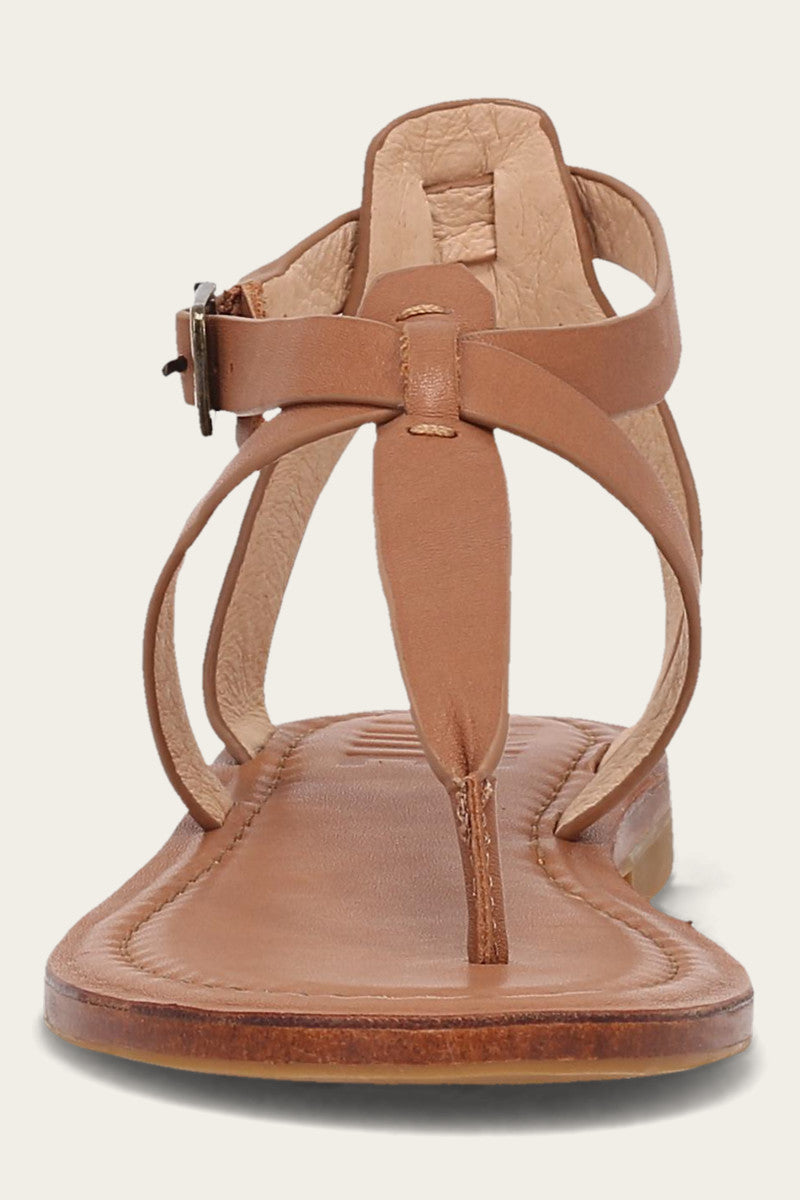 Taylor Women's Leather Sandals - Comfortable Tan Casual Strappy Sandals for Walking, Beach & Summer Outfits