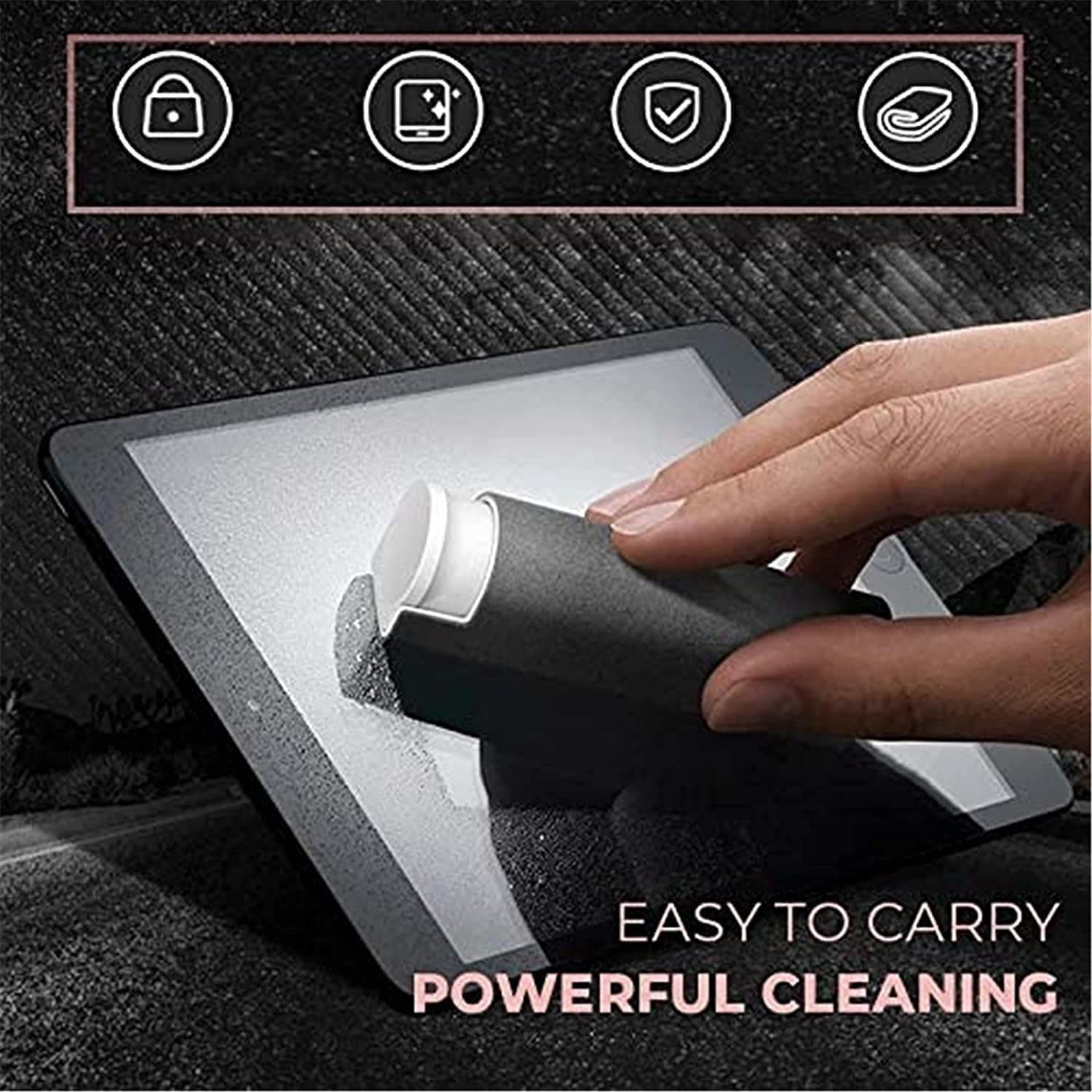 Touchscreen Mist Cleaner & Fingerprint-Proof Screen Cleaner Spray - Safe for Phones, Laptops & Tablets - 2-in-1 with Microfiber Cloth (Gray) - Perfect for Home, Office & Travel Use