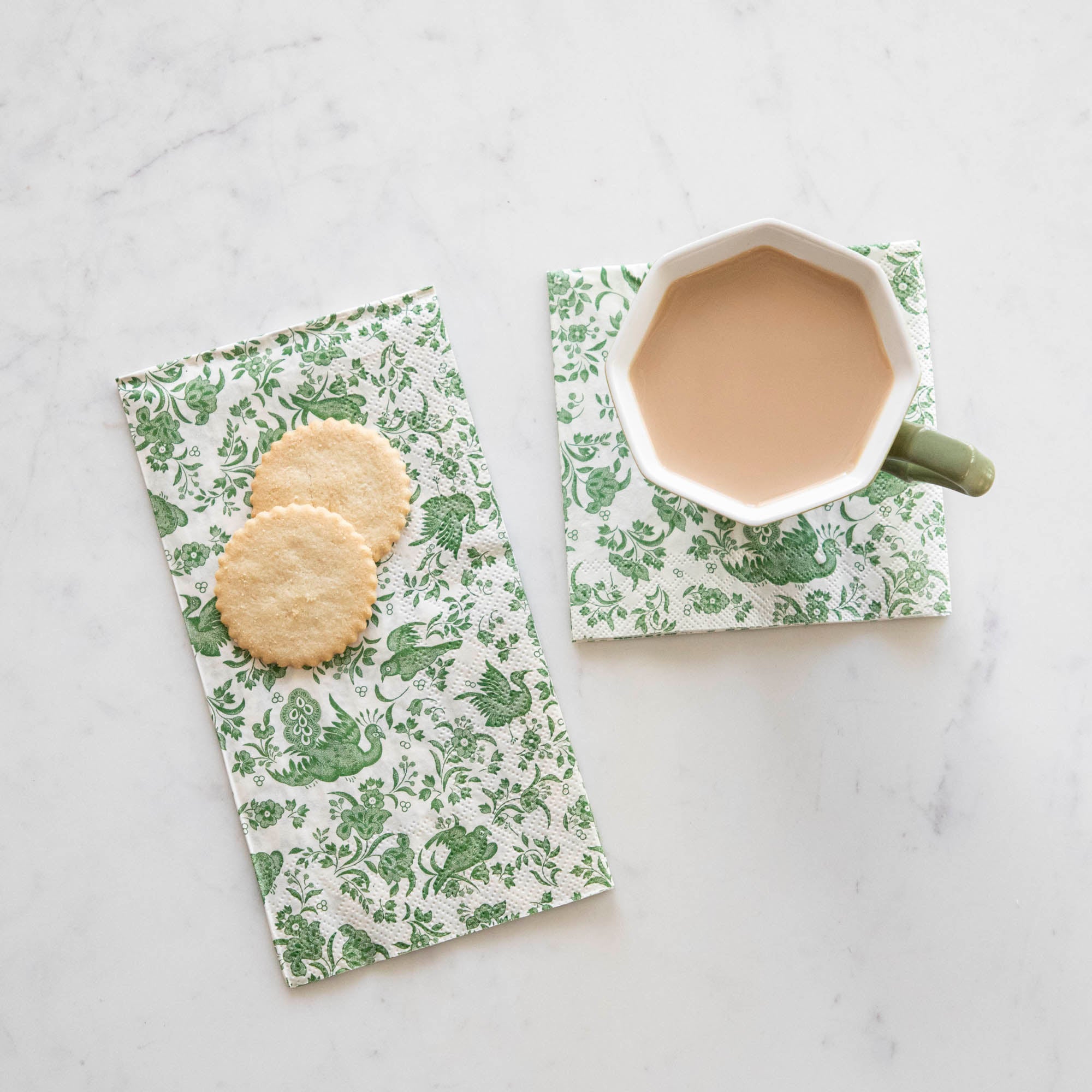 Elegant Green Peacock Design Paper Napkins for Parties, Weddings & Special Events - Premium Disposable Guest Napkins for Dining & Home Decor