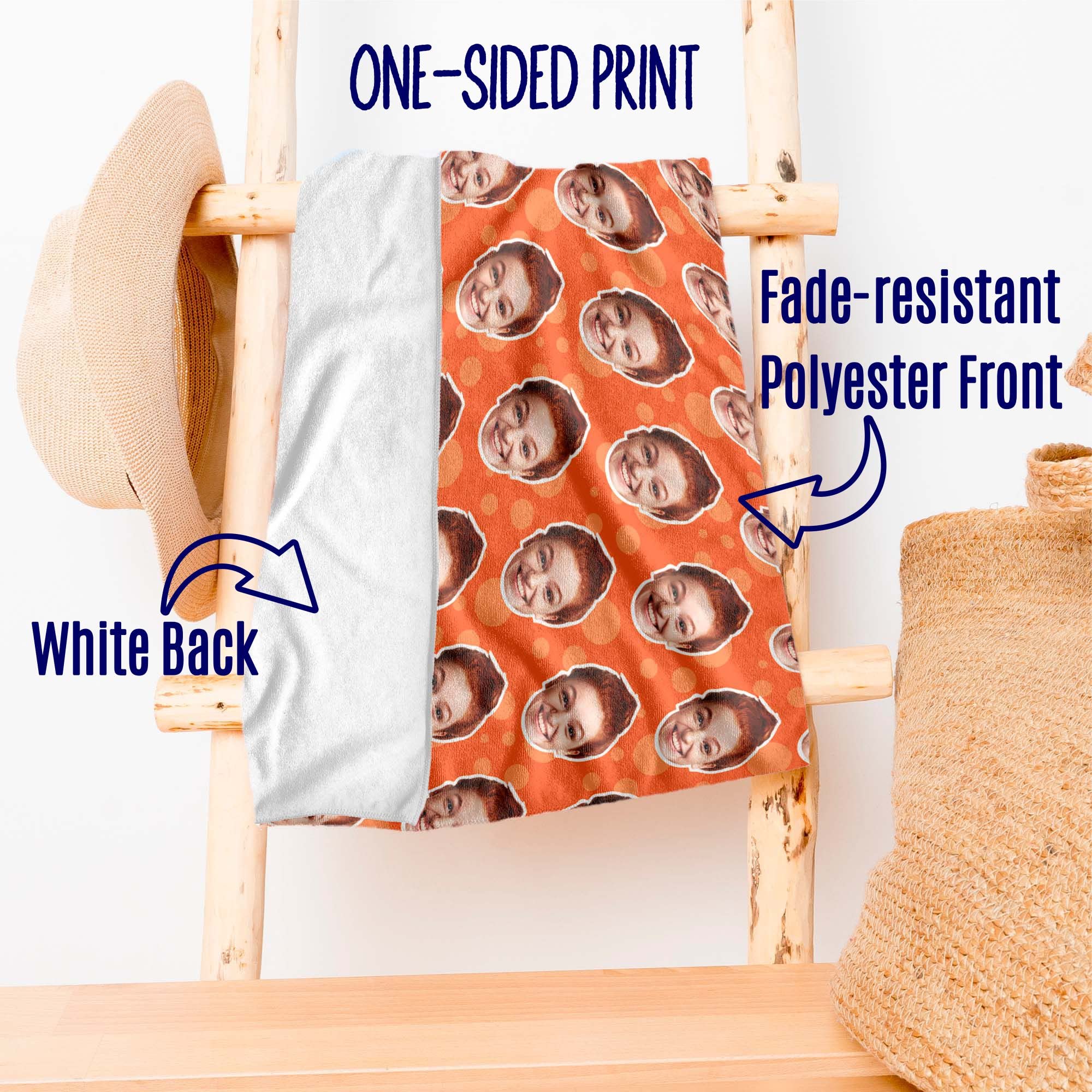 Custom Photo Beach Towel 30x60 Inches - Personalized with Your Picture, Sand-Free Quick Dry Towel for Adults & Kids - Funny Unique Gift for Him Her - Perfect for Beach, Pool, Vacation & Summer Travel