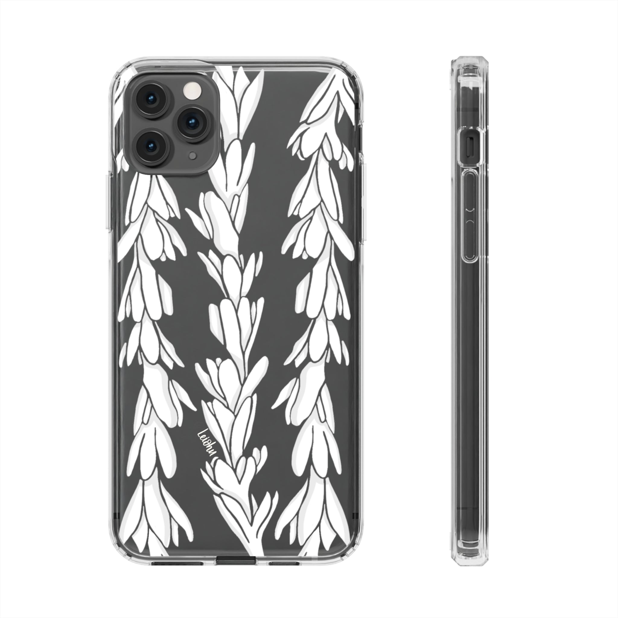 Premium Tuberose Lei Clear Phone Case - Shatterproof & Slim Design for iPhone & Samsung | Perfect for Hawaiian Luau, Beach Parties & Tropical Vacations