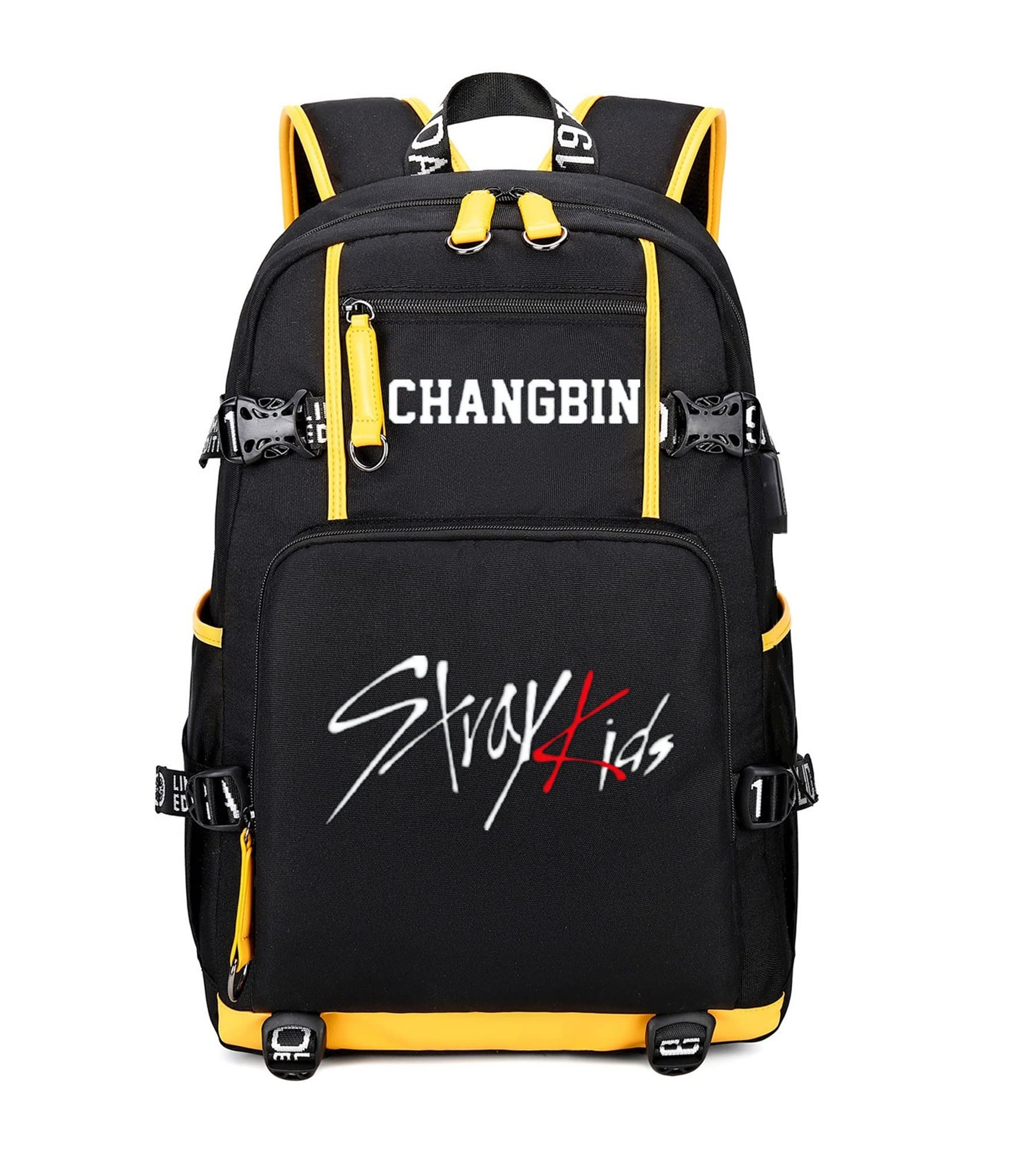 JUSTGOGO Stray Kids KPOP Backpack - Lightweight Laptop Daypack for School, Travel & Work | Korean Inspired Bookbag with Multiple Pockets | Perfect for Fans, Students & Commuters (Style B7)