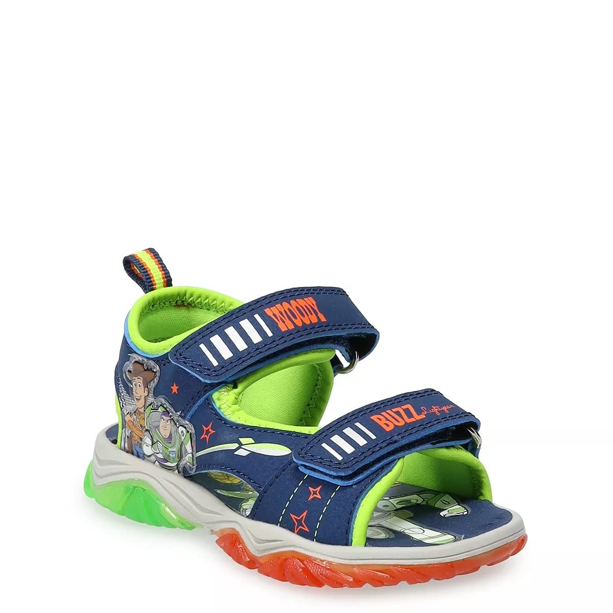 Toy Story Boys Sandals for Toddlers & Kids - Navy/Orange Disney Character Shoes - Perfect for Beach, Pool & Summer Play