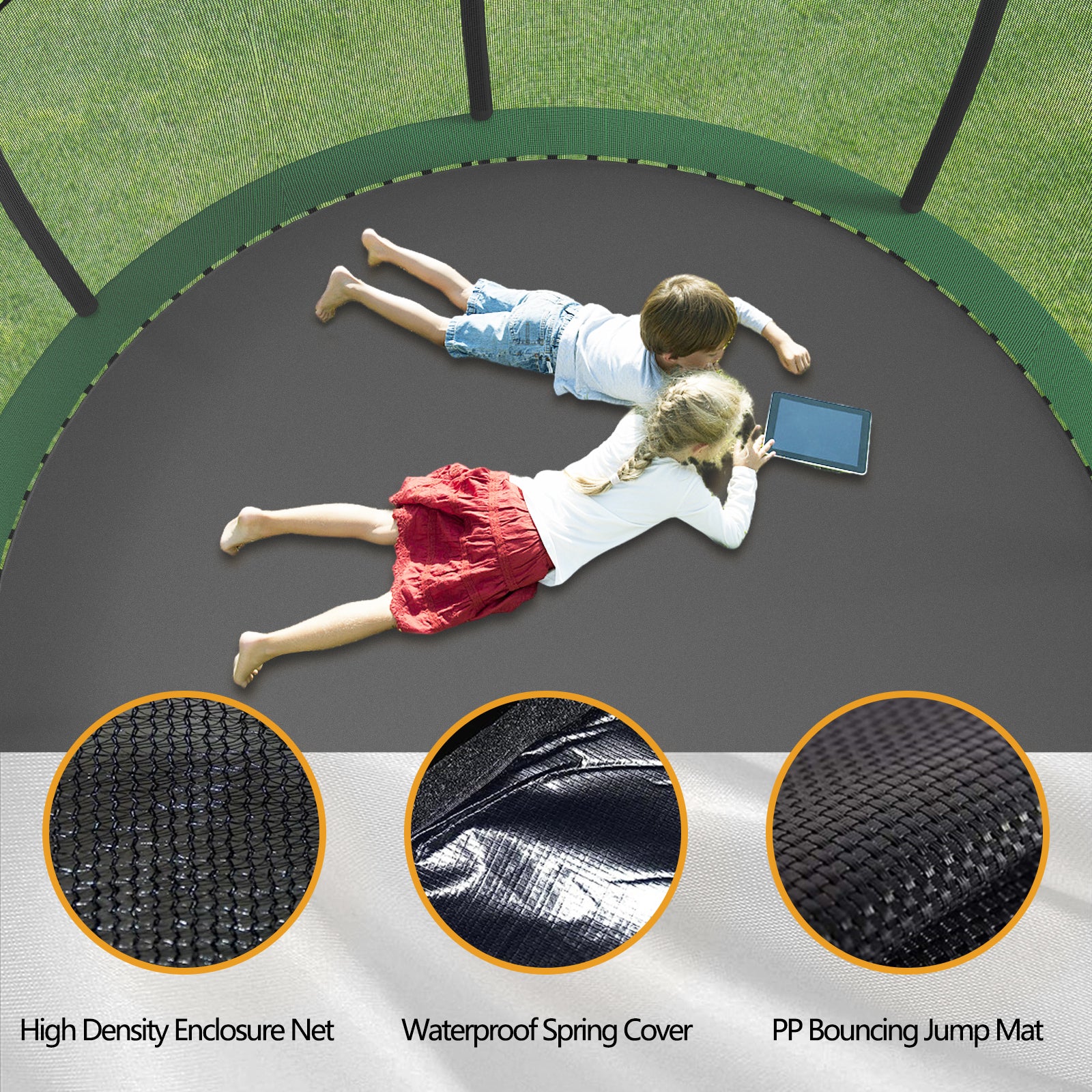 15FT Trampoline with Basketball Hoop - Heavy Duty Outdoor Trampoline with Safety Enclosure, Ladder, Shoe Bag & Rust-Proof Coating | Perfect for Backyard Fun, Kids Play & Family Fitness Activities