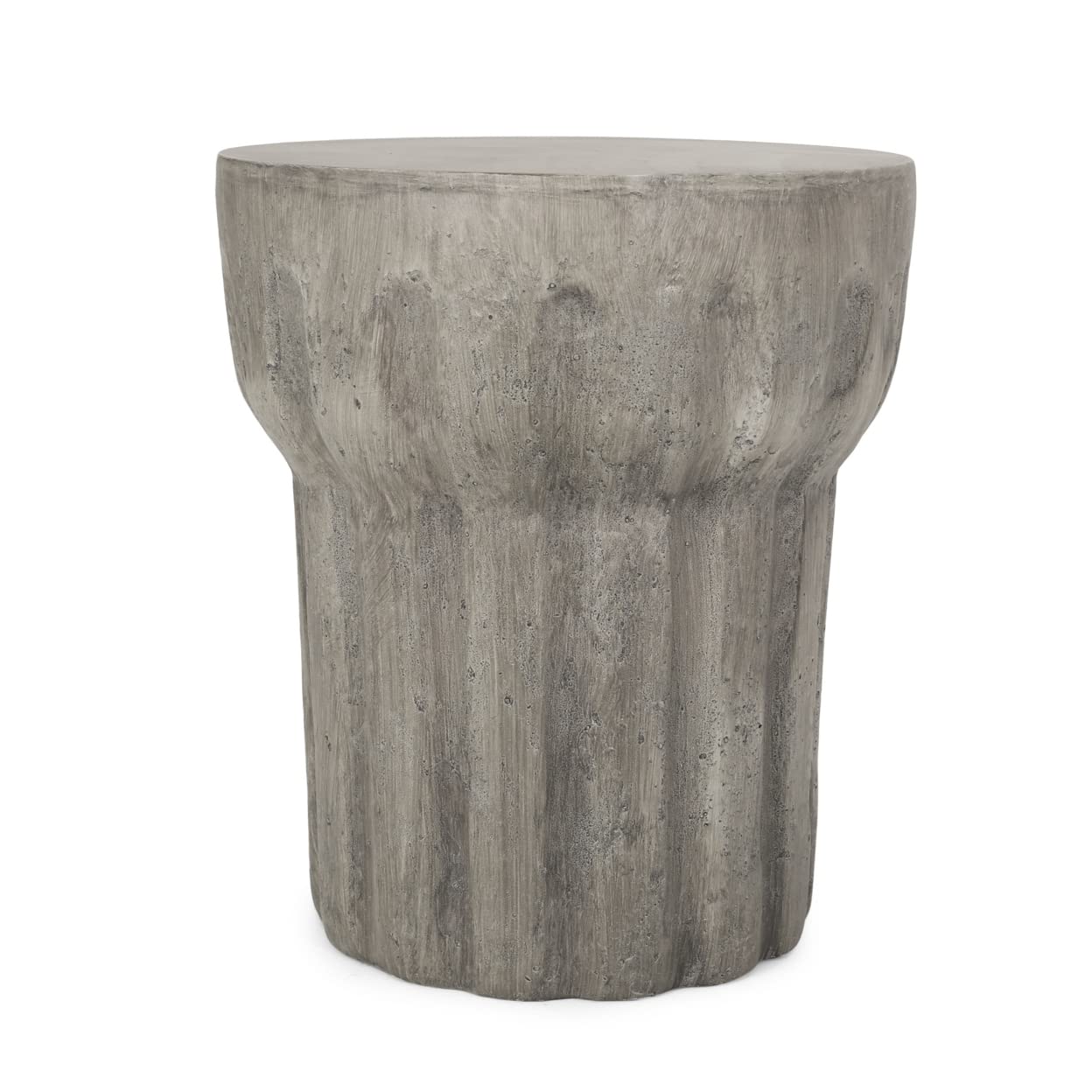 Christopher Knight Home Solomon Outdoor Contemporary Lightweight Accent Side Table - Concrete Finish Patio Furniture for Poolside, Garden, and Deck Decor