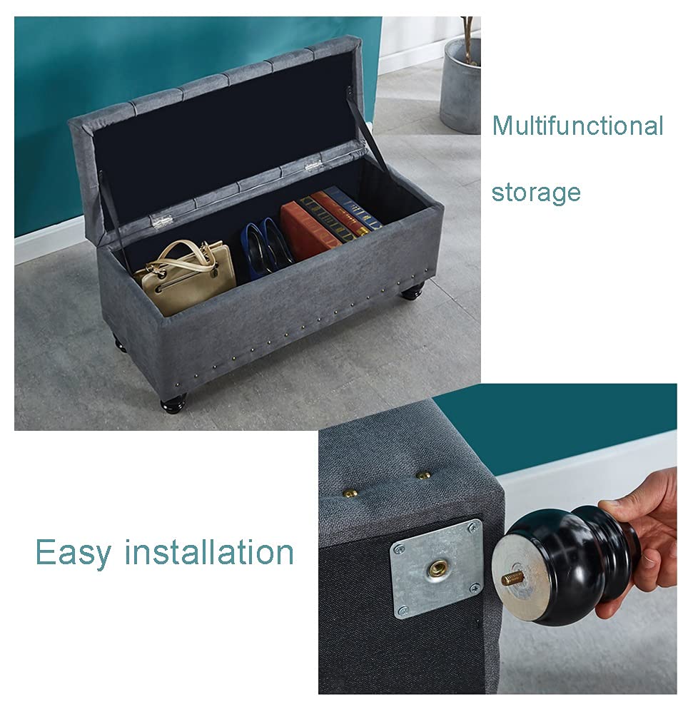 Foldable Storage Ottoman Bench - Multi-Functional Shoe Storage, Footrest & Entryway Seat with Cushioned Comfort | Perfect for Living Room, Bedroom & Dressing Area Organization