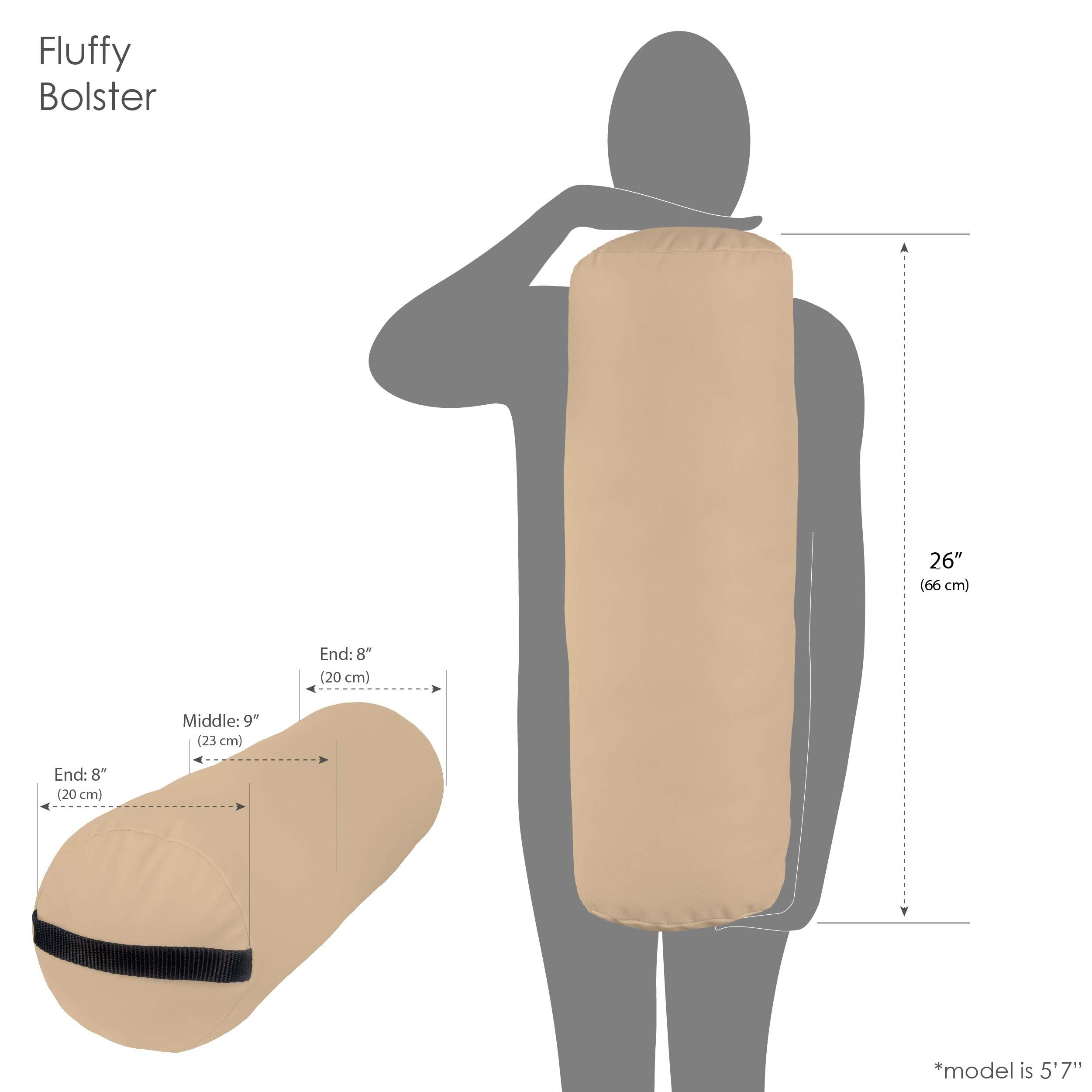 EARTHLITE Fluffy Bolster Pillow for Massage - 100% PU Upholstery with Strap Handle, Professional Quality Massage Table Accessory for Back Pain Relief - Perfect for Spa, Yoga, Physical Therapy & Home Use