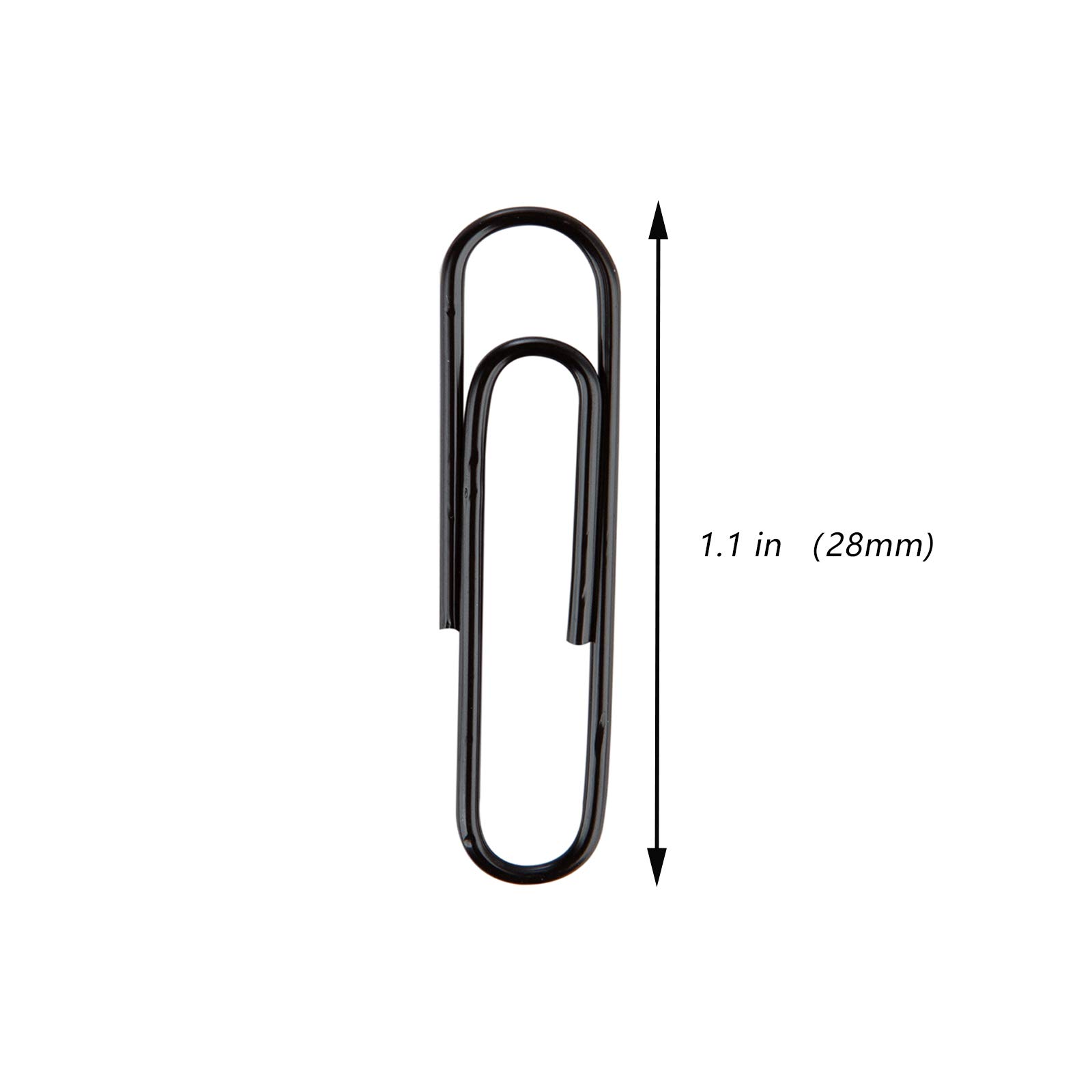 Small Black Paper Clips 1.1 Inch - 200 Pack Bulk Office Supplies for Organizing Documents, Files & School Papers
