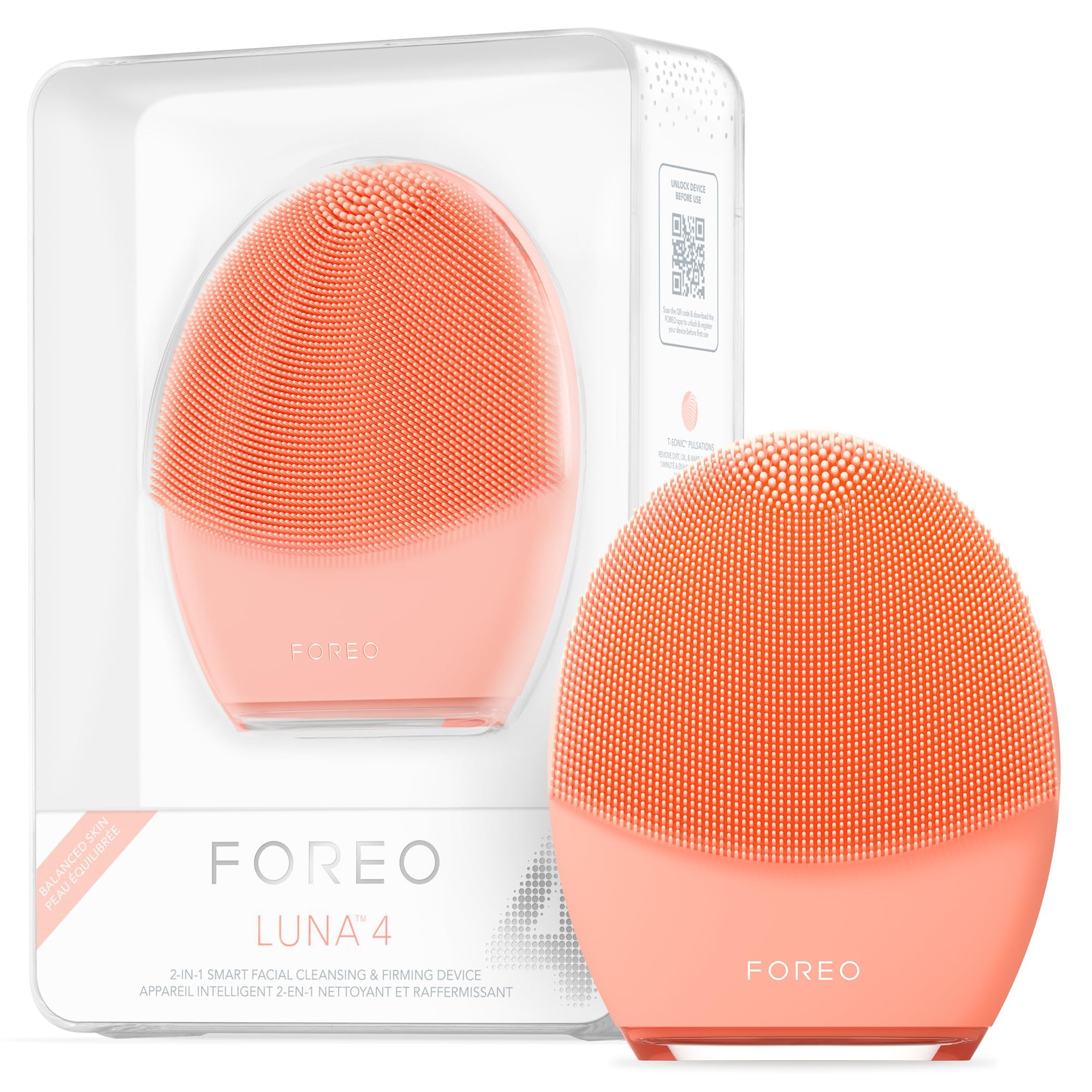 FOREO LUNA 4 Facial Cleansing Brush & Massager - Anti-Aging Skincare Device for Deep Cleansing, Firming & Enhancing Product Absorption | Perfect for Daily Face Wash Routine & Spa-Like Skincare at Home