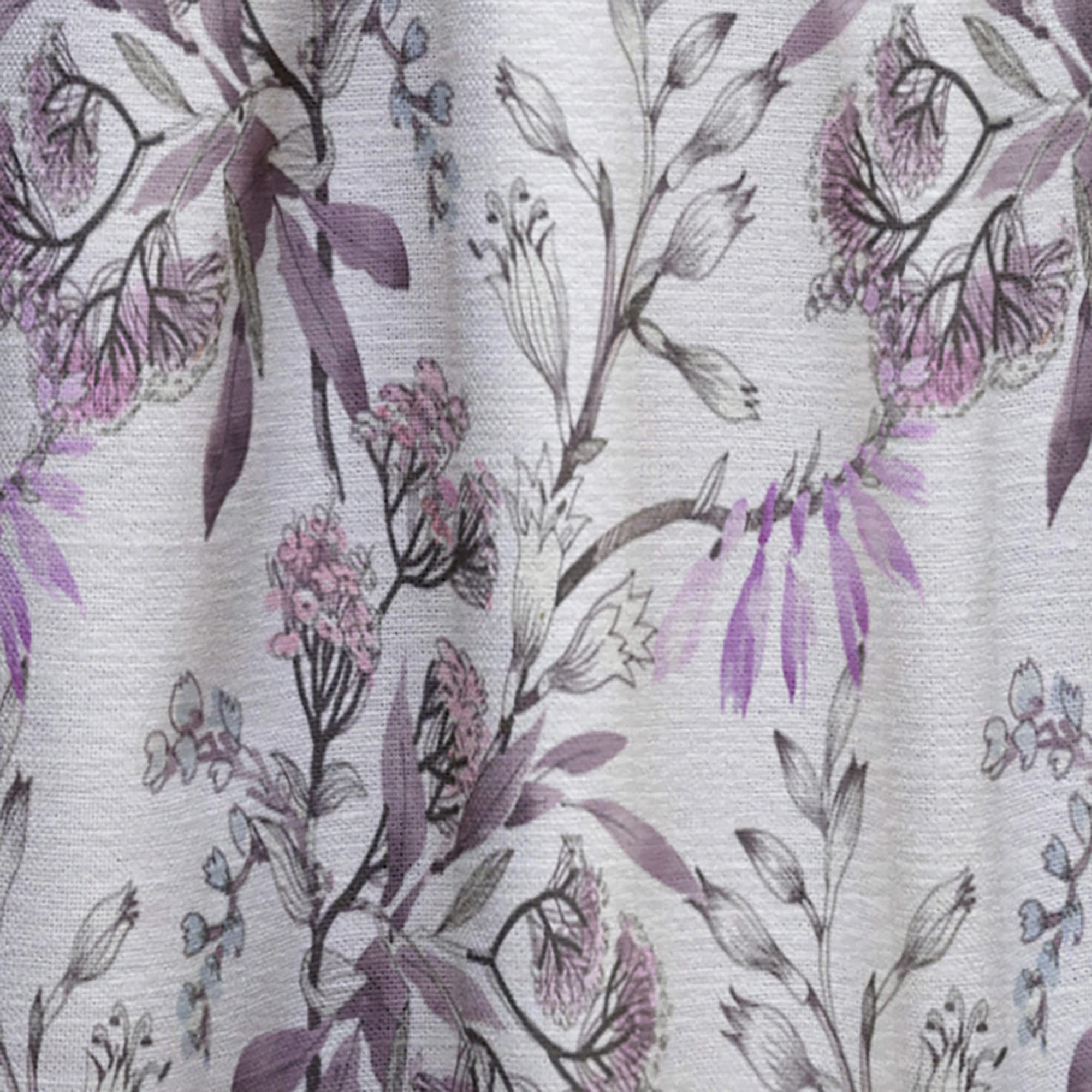Hand Drawn Purple Flowers Thermal Insulated Curtains - 52x120 Single Panel for Bedroom & Living Room - Elegant Home Decor for Windows, Perfect for Privacy & Light Control