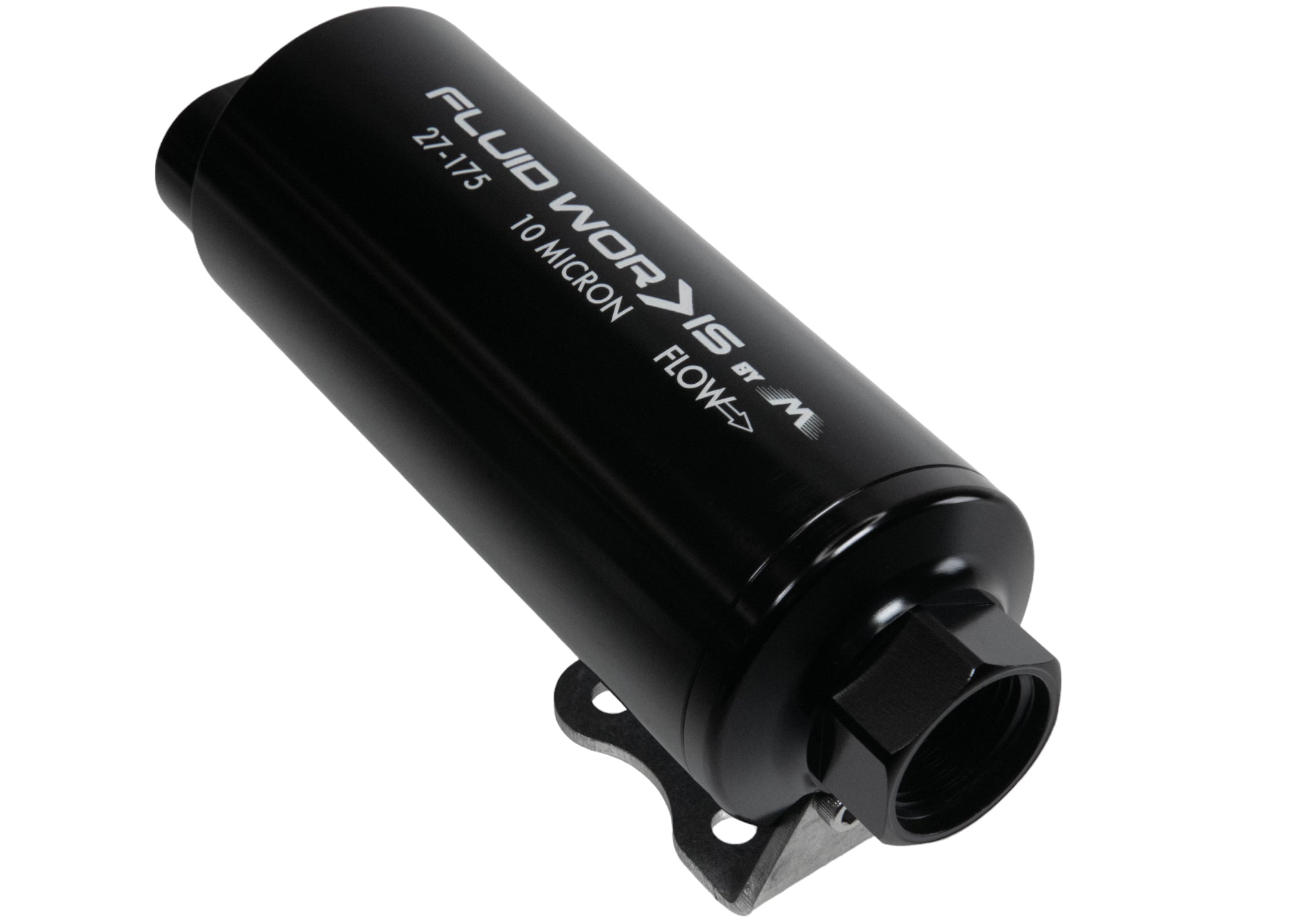 Fluidworks Dual Inlet 12GPM Post Fuel Filter with Mount (10 Micron) - Heavy Duty Diesel Fuel Filtration for Trucks, Tractors & Marine Engines - Model 27-175