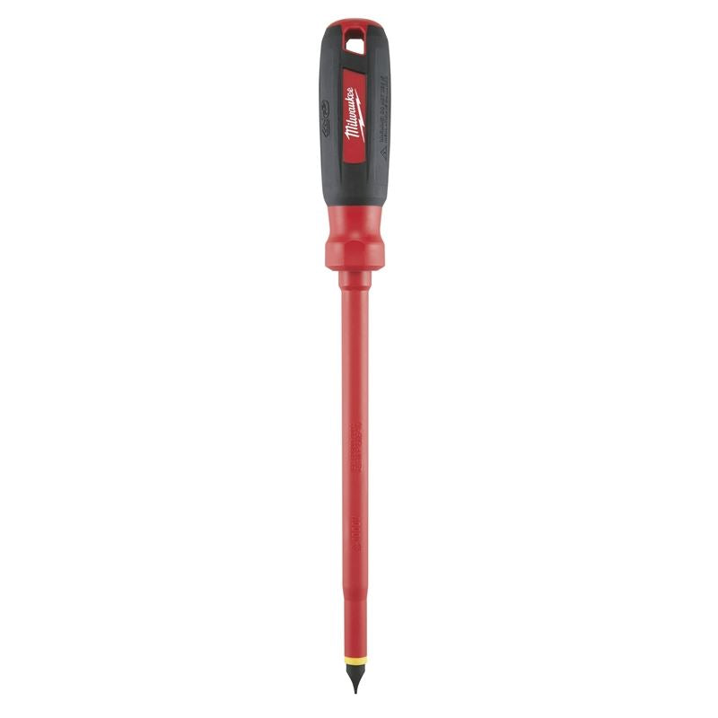 **8 in. 1000V Insulated Slotted Screwdriver - 3/8 in. Blade - Electrical Safety Tool for Electricians & DIY Home Repairs**